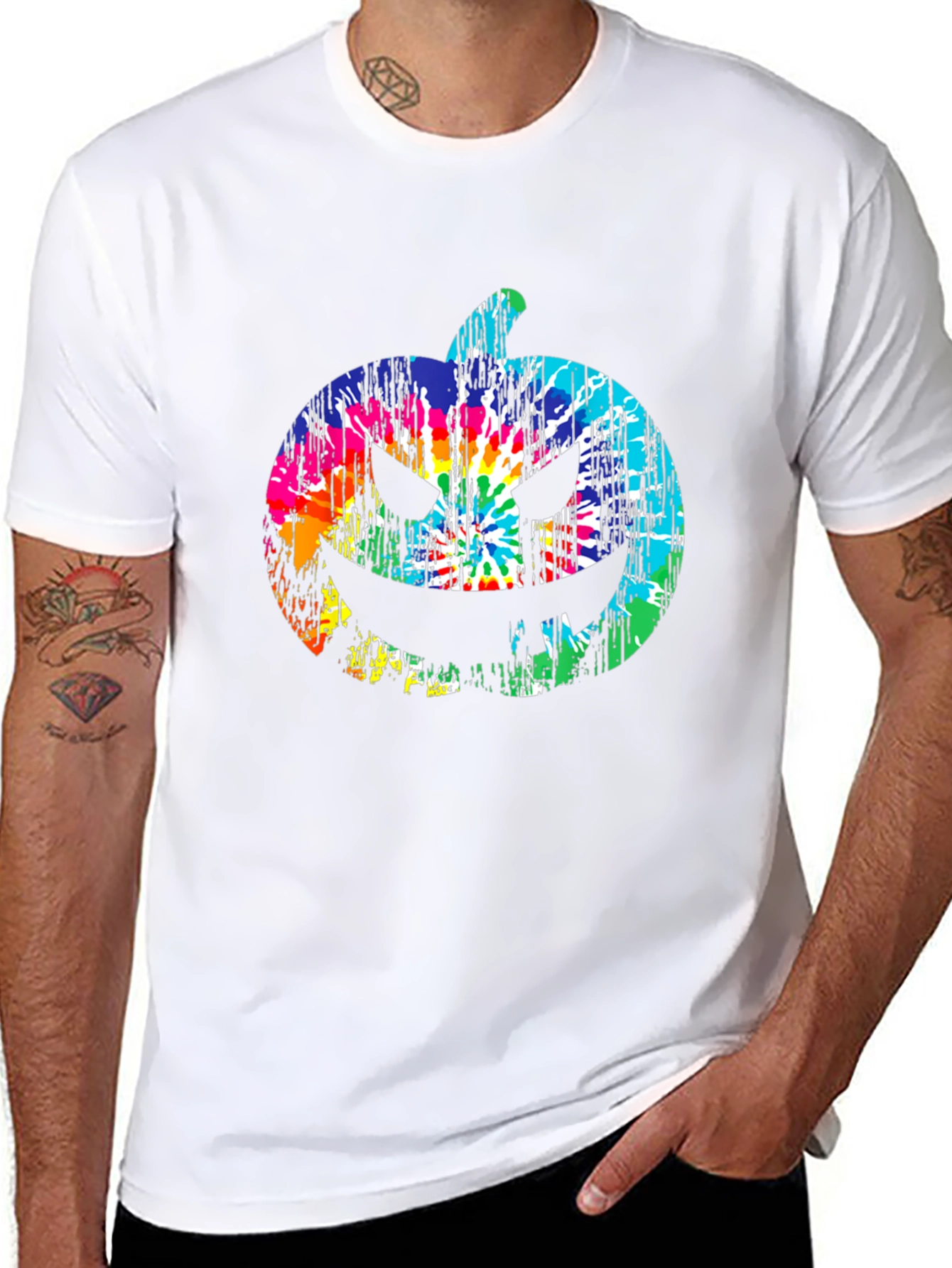 Tie Dye Pumpkin Halloween T-Shirt
