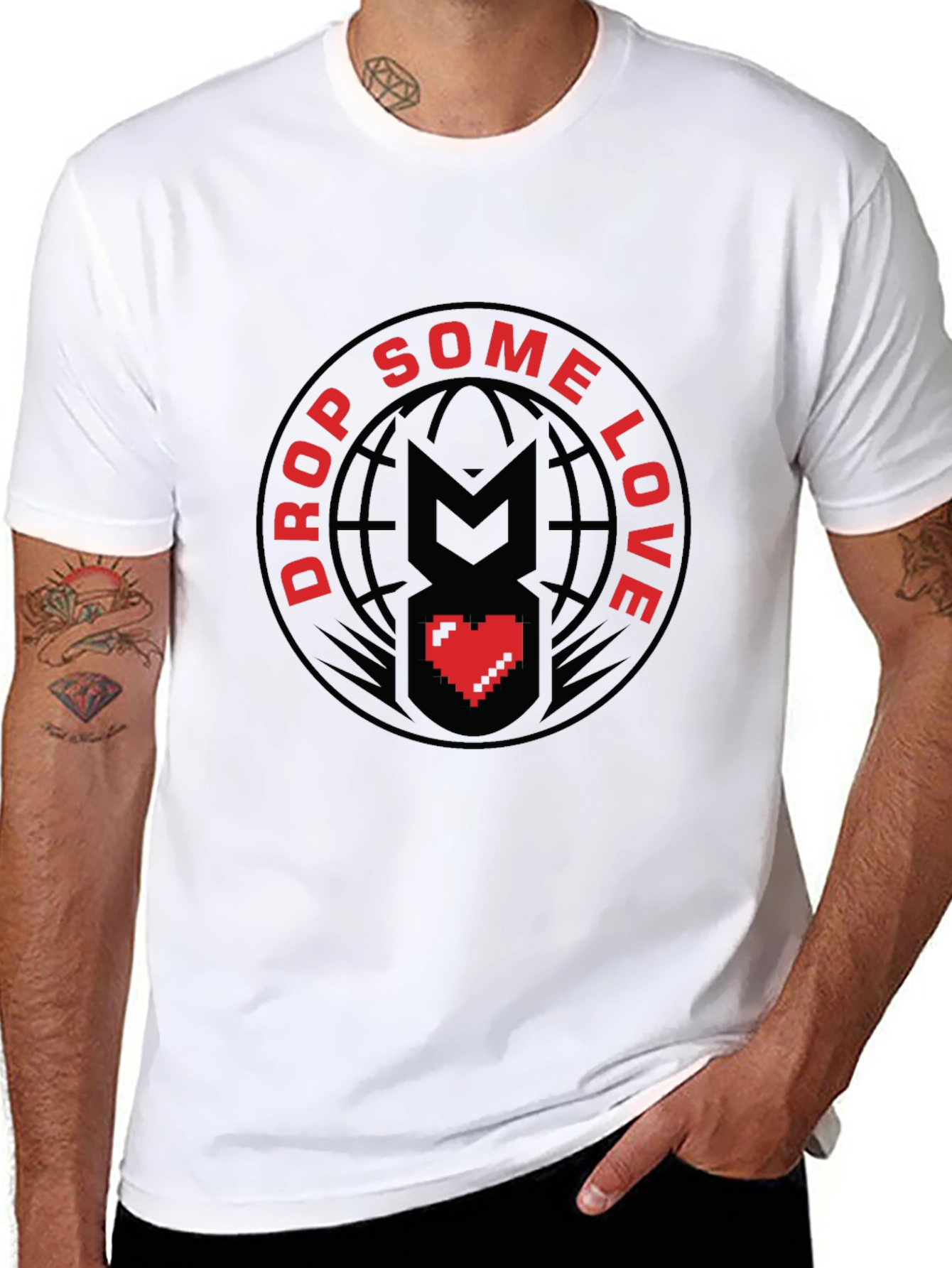 Drop Some Love Black T-Shirt - Graphic Tee