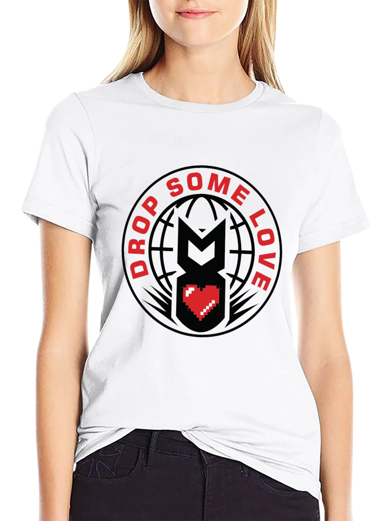Drop Some Love Black T-Shirt - Graphic Tee