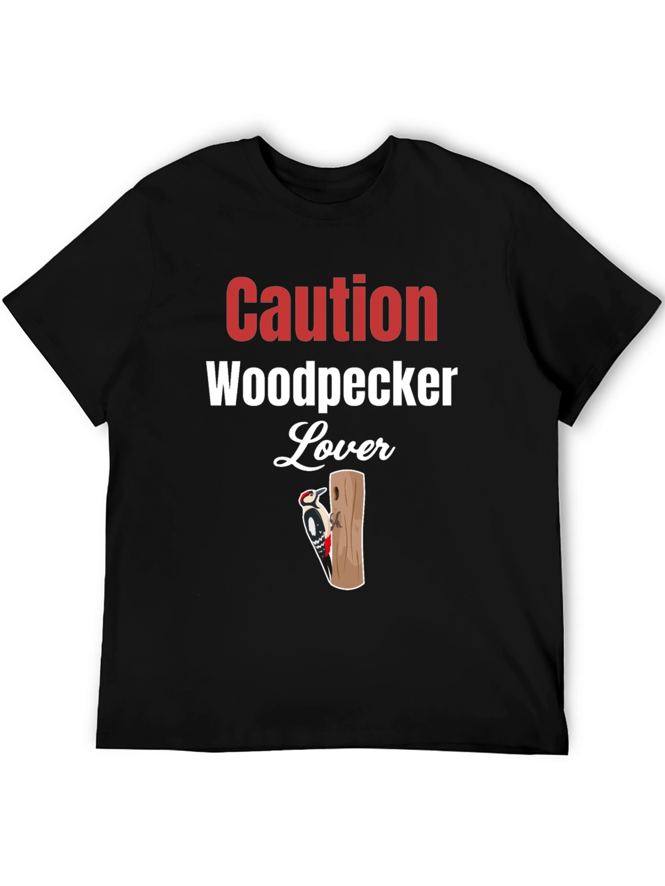 Caution Woodpecker Lover Graphic Tee