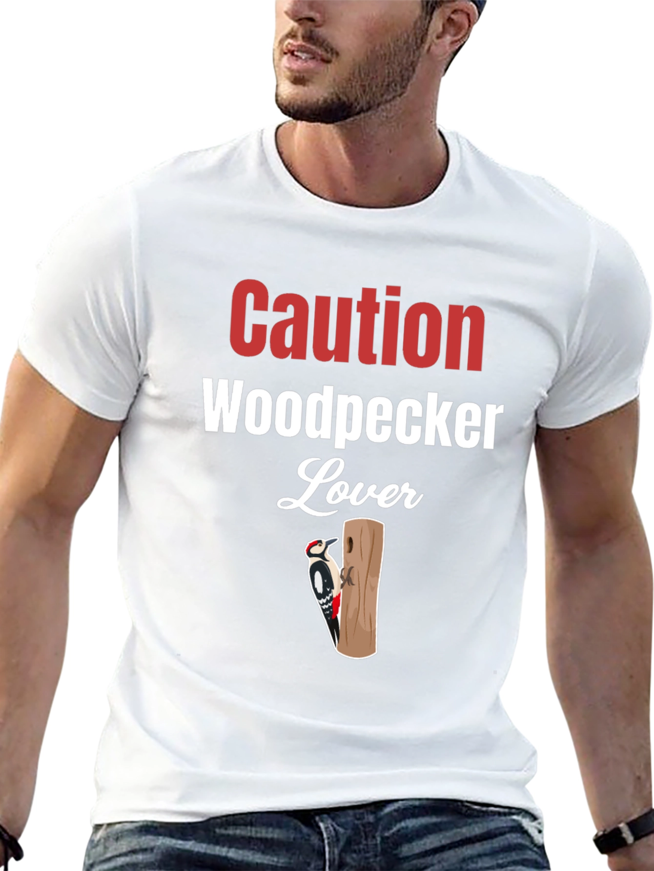 Caution Woodpecker Lover Graphic Tee