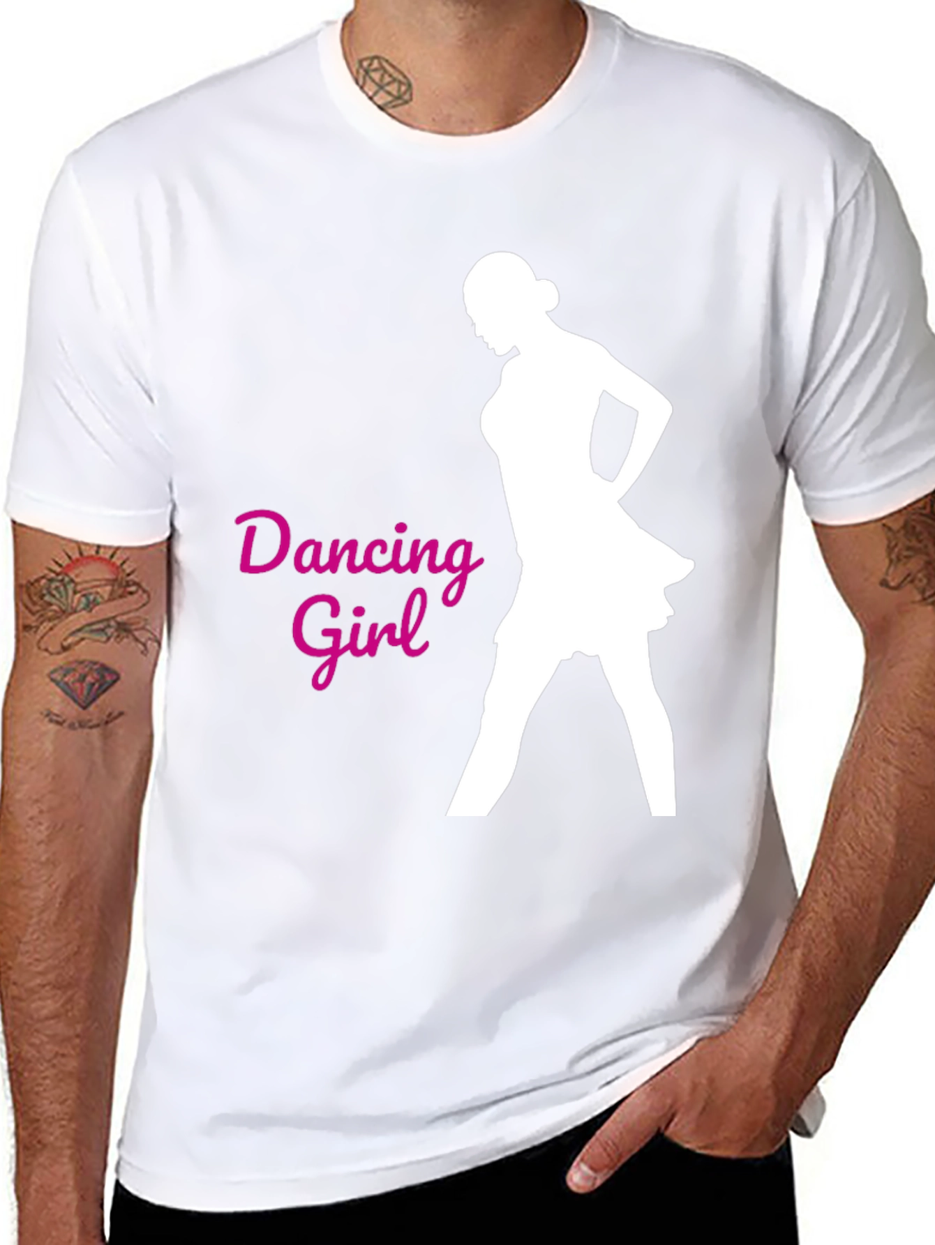 Dancing Girl Graphic Tee - Black