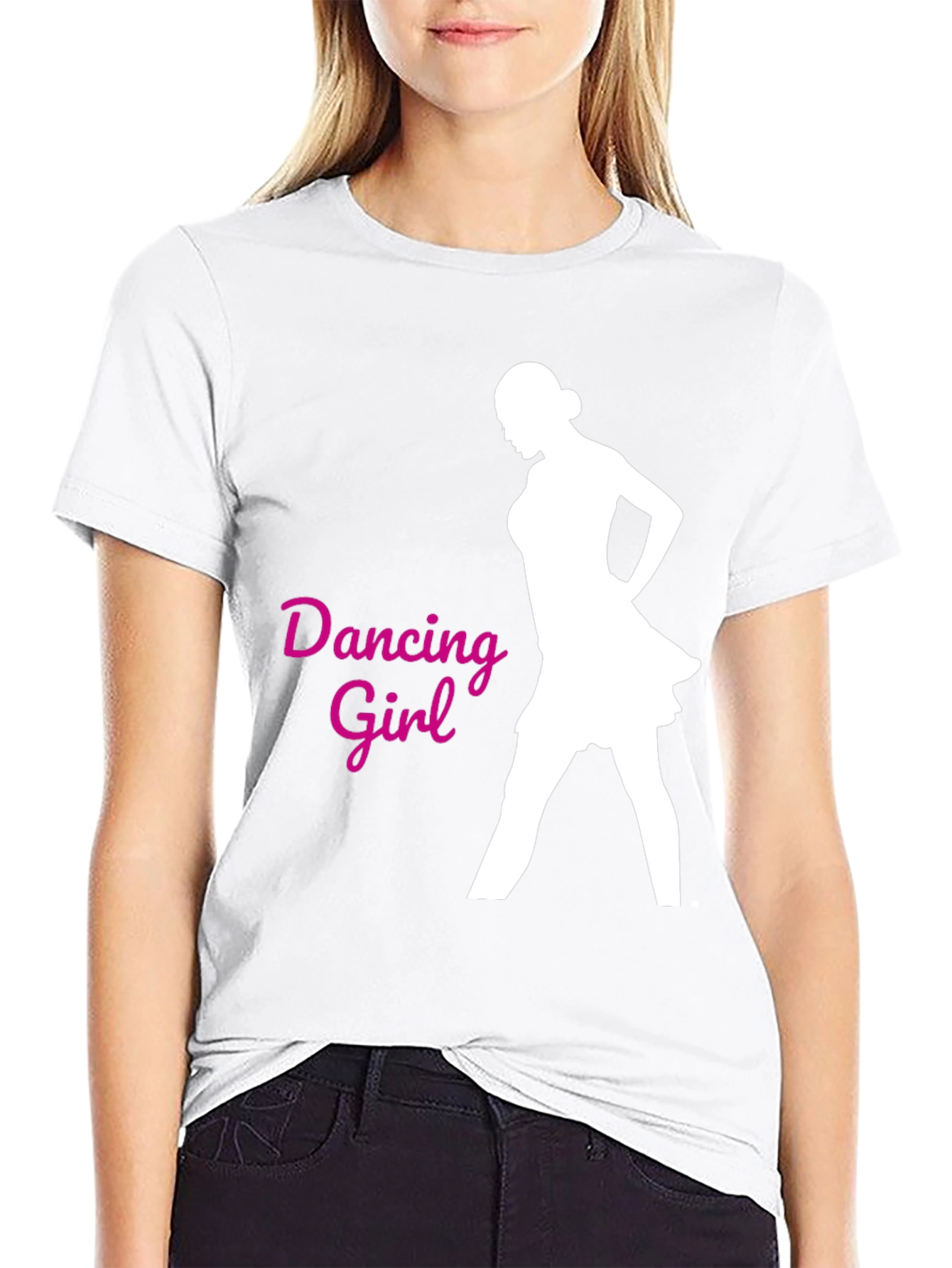 Dancing Girl Graphic Tee - Black