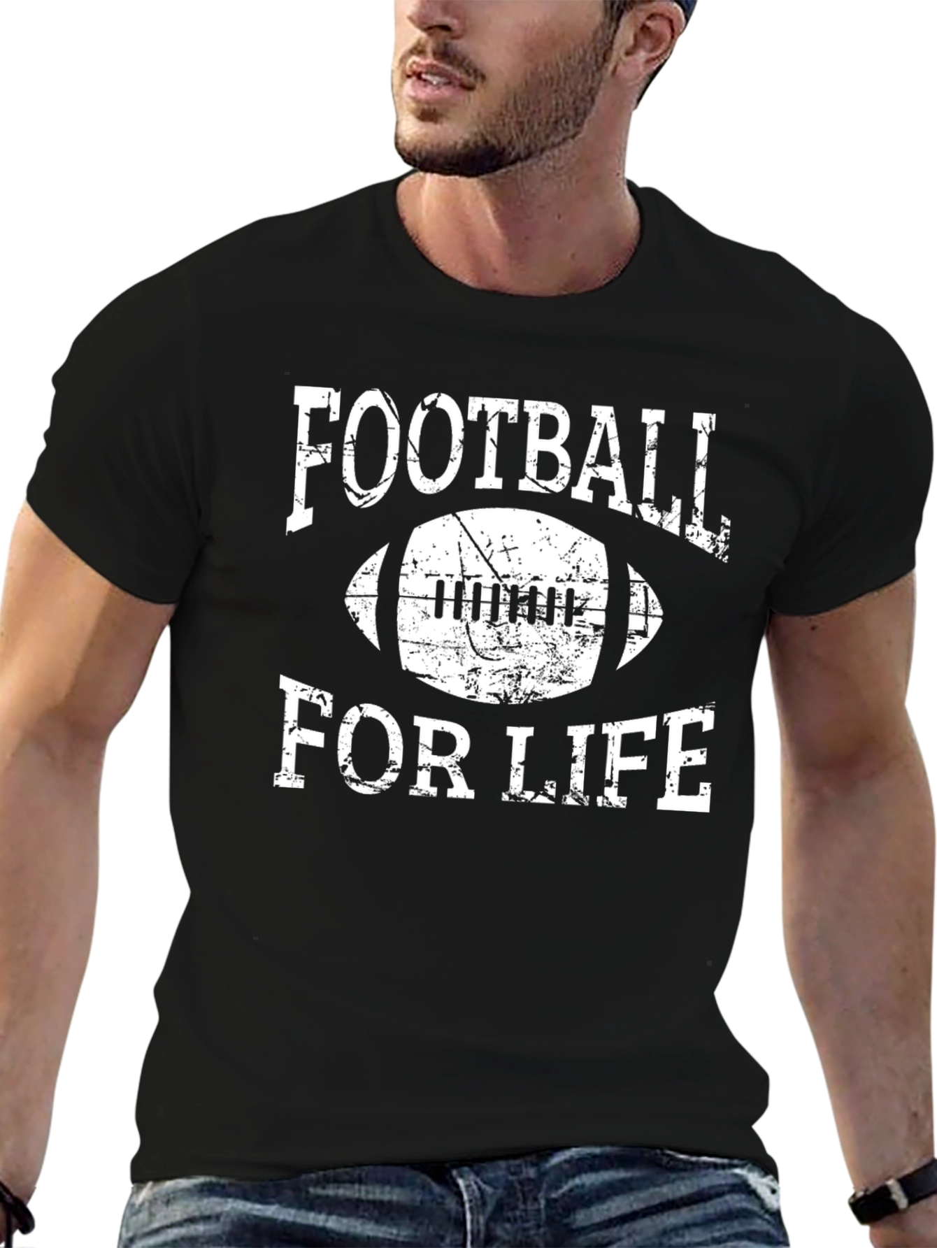 Football for Life Graphic Tee - Black T-Shirt