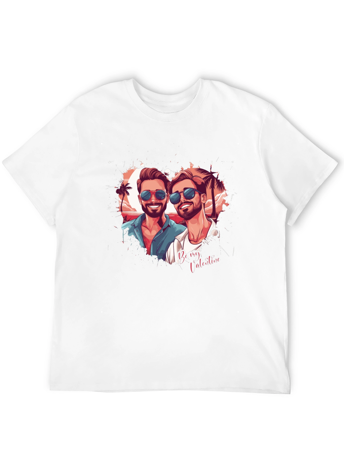 Couples Valentine Graphic Tee - Black