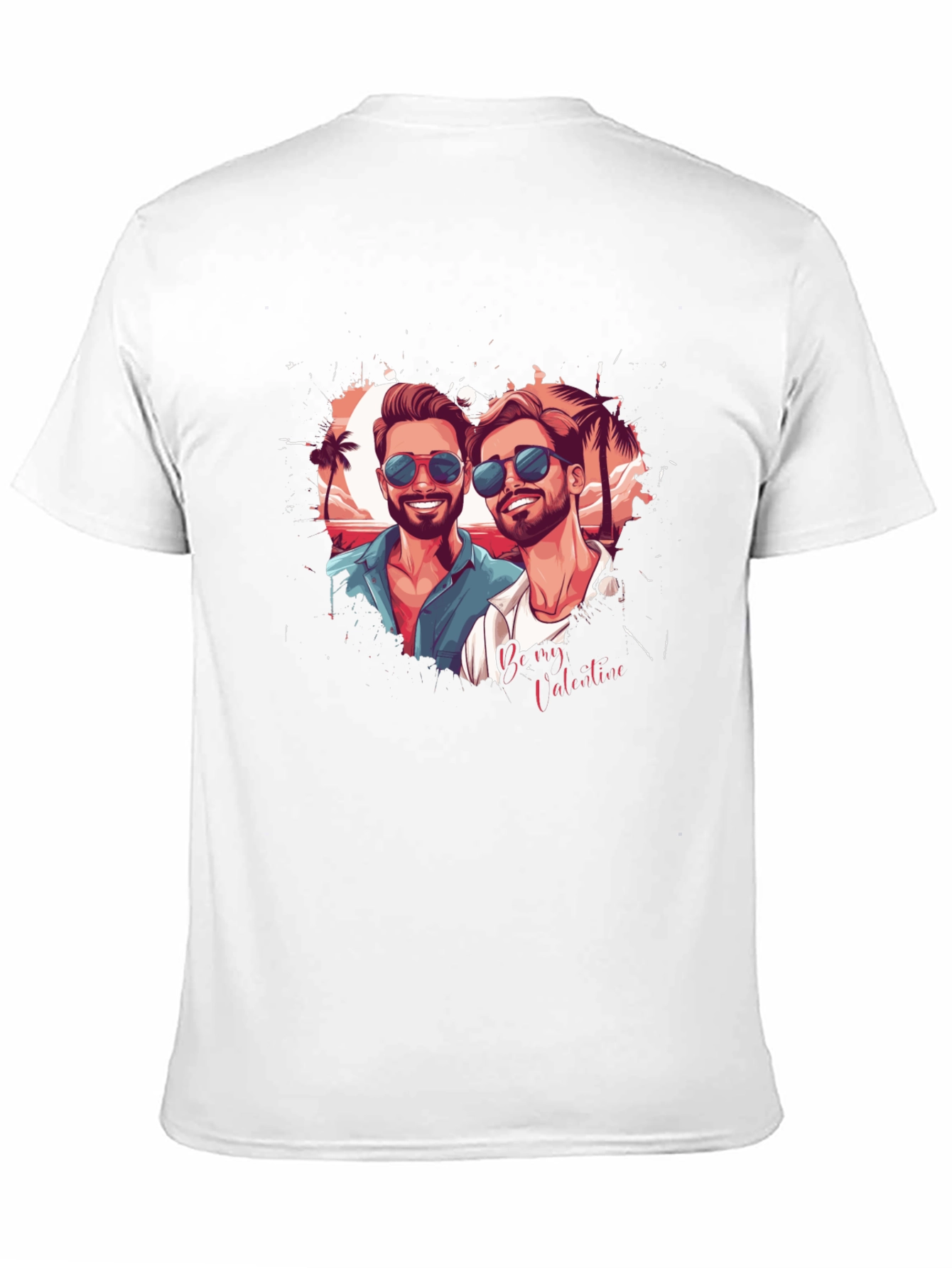 Couples Valentine Graphic Tee - Black
