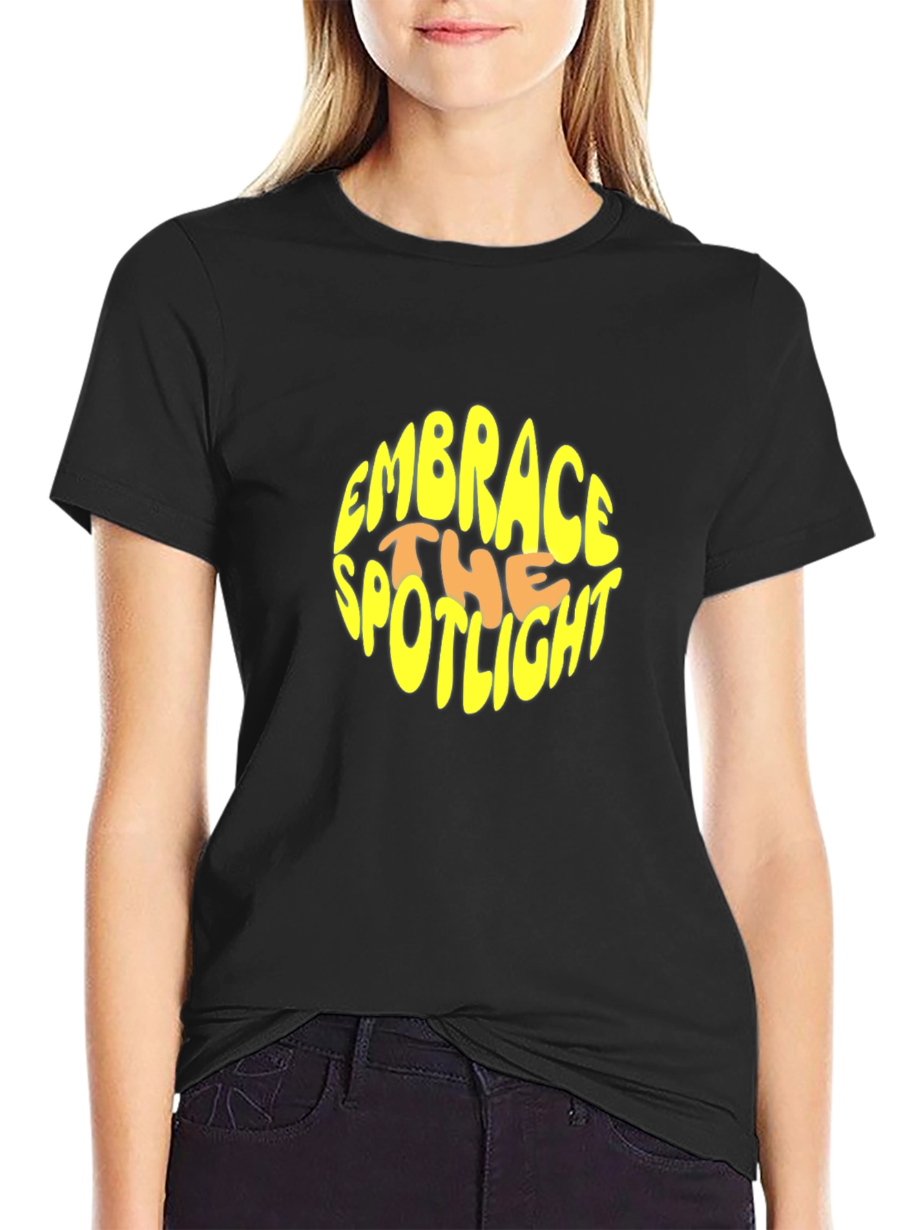 Embrace the Spotlight Black Graphic T-Shirt