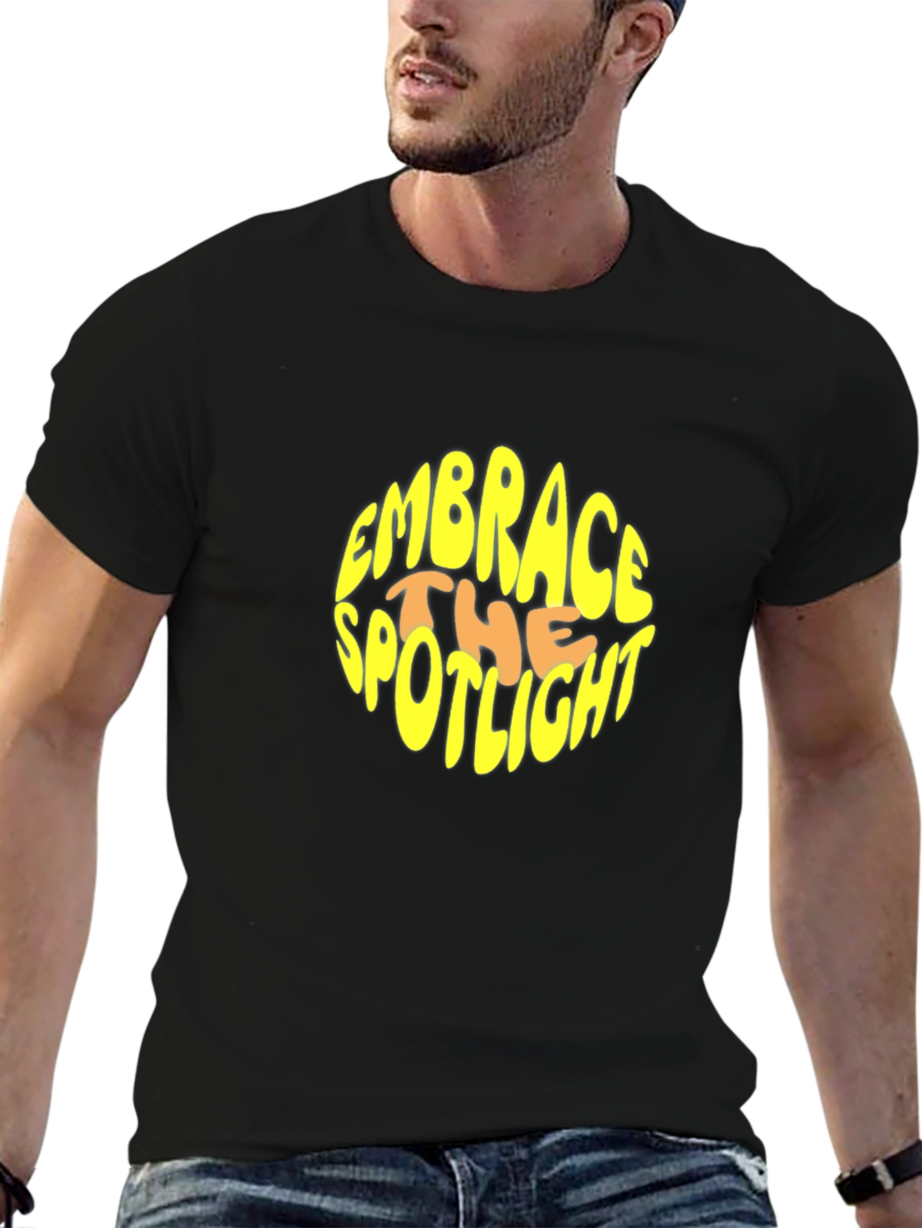 Embrace the Spotlight Black Graphic T-Shirt