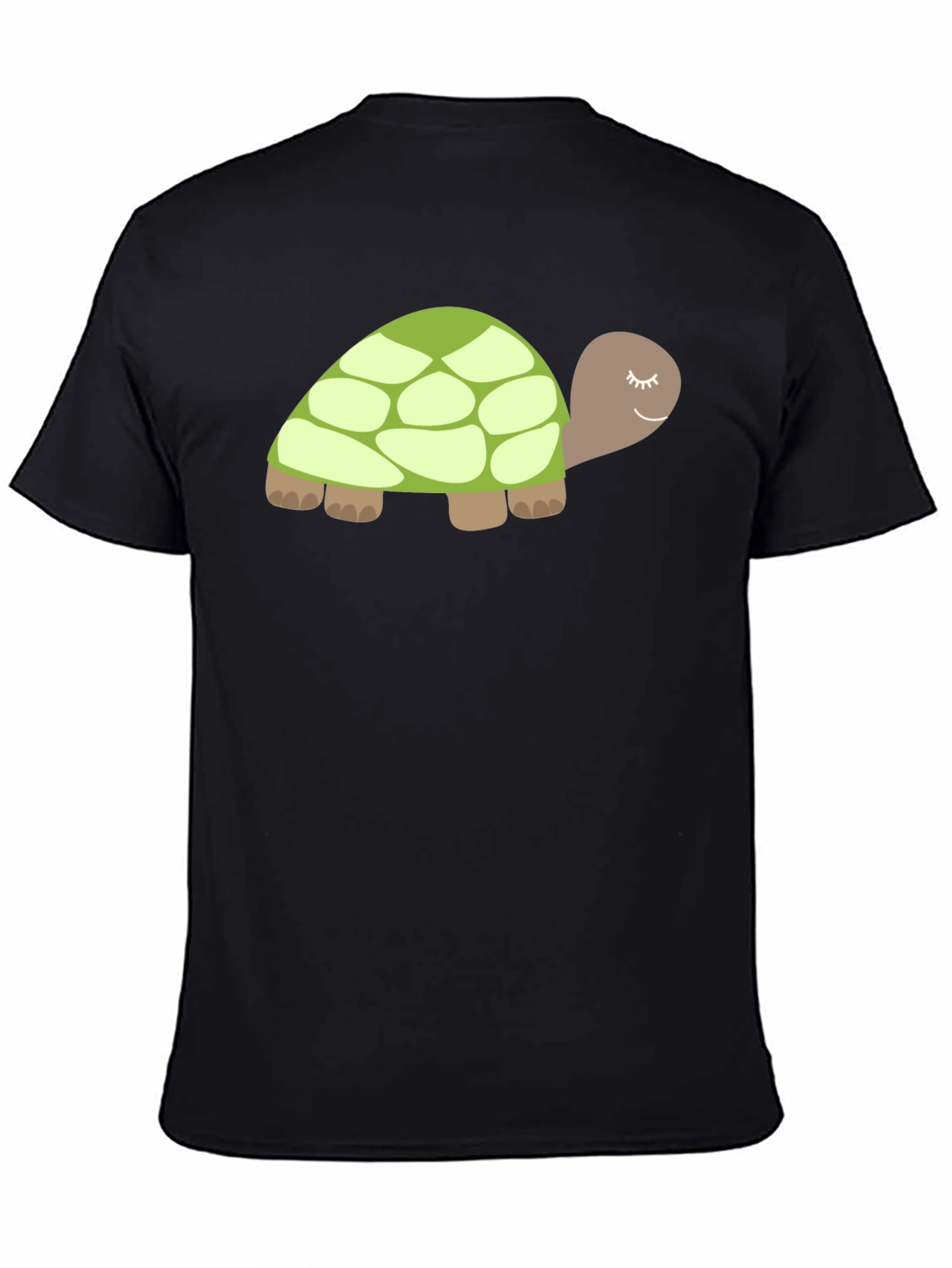 Cute Turtle Graphic Tee - Soft Black Cotton