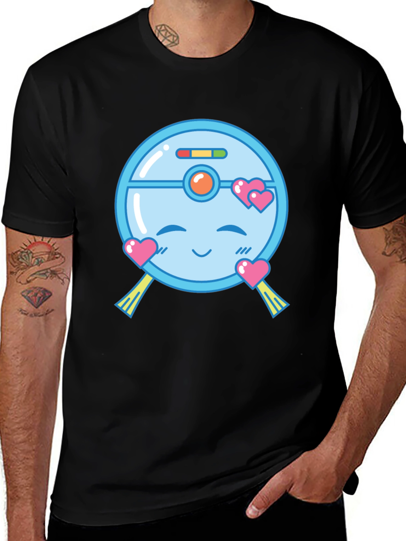 Cute Robot Vacuum Valentines Day T-Shirt