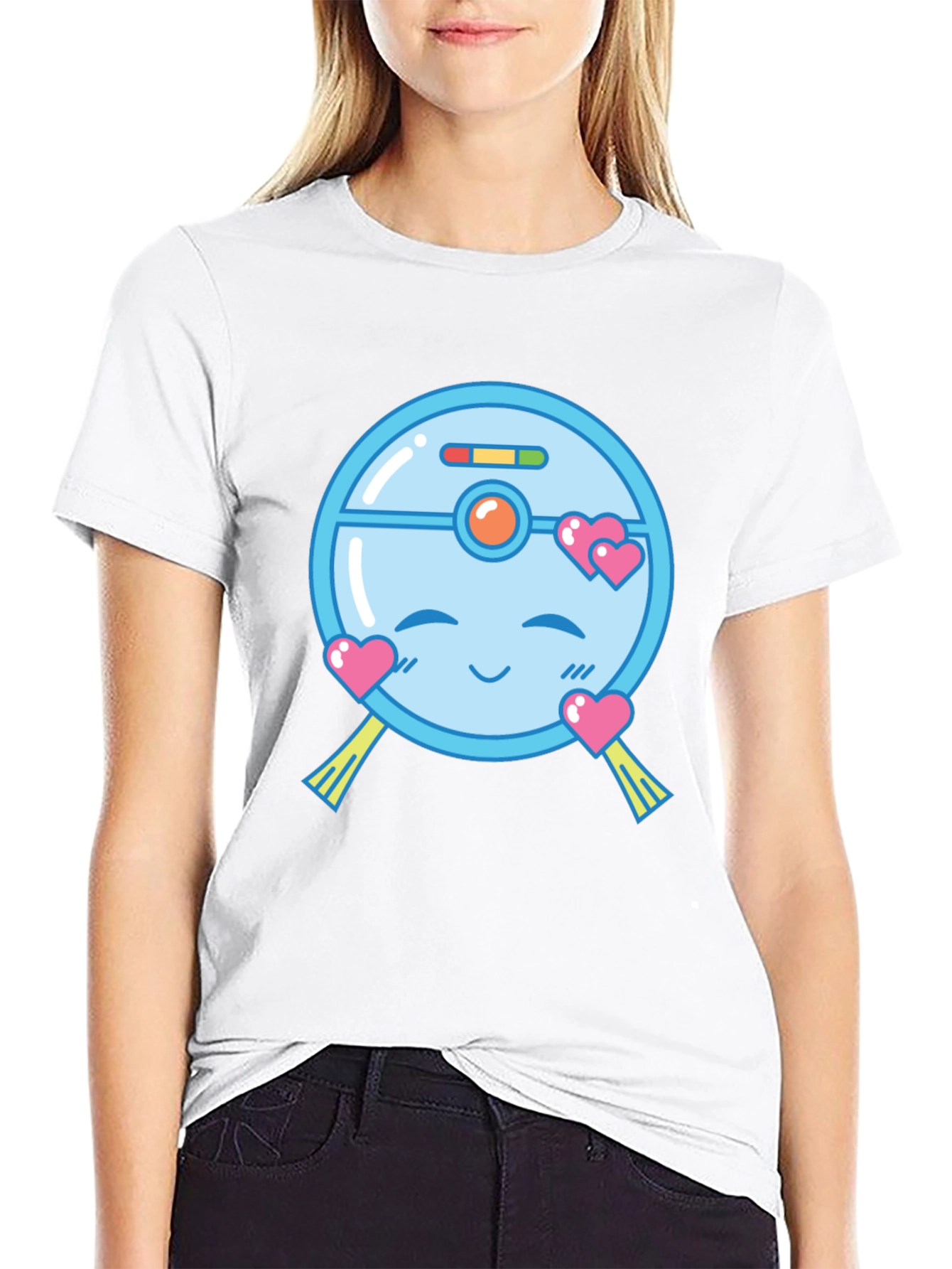 Cute Robot Vacuum Valentines Day T-Shirt
