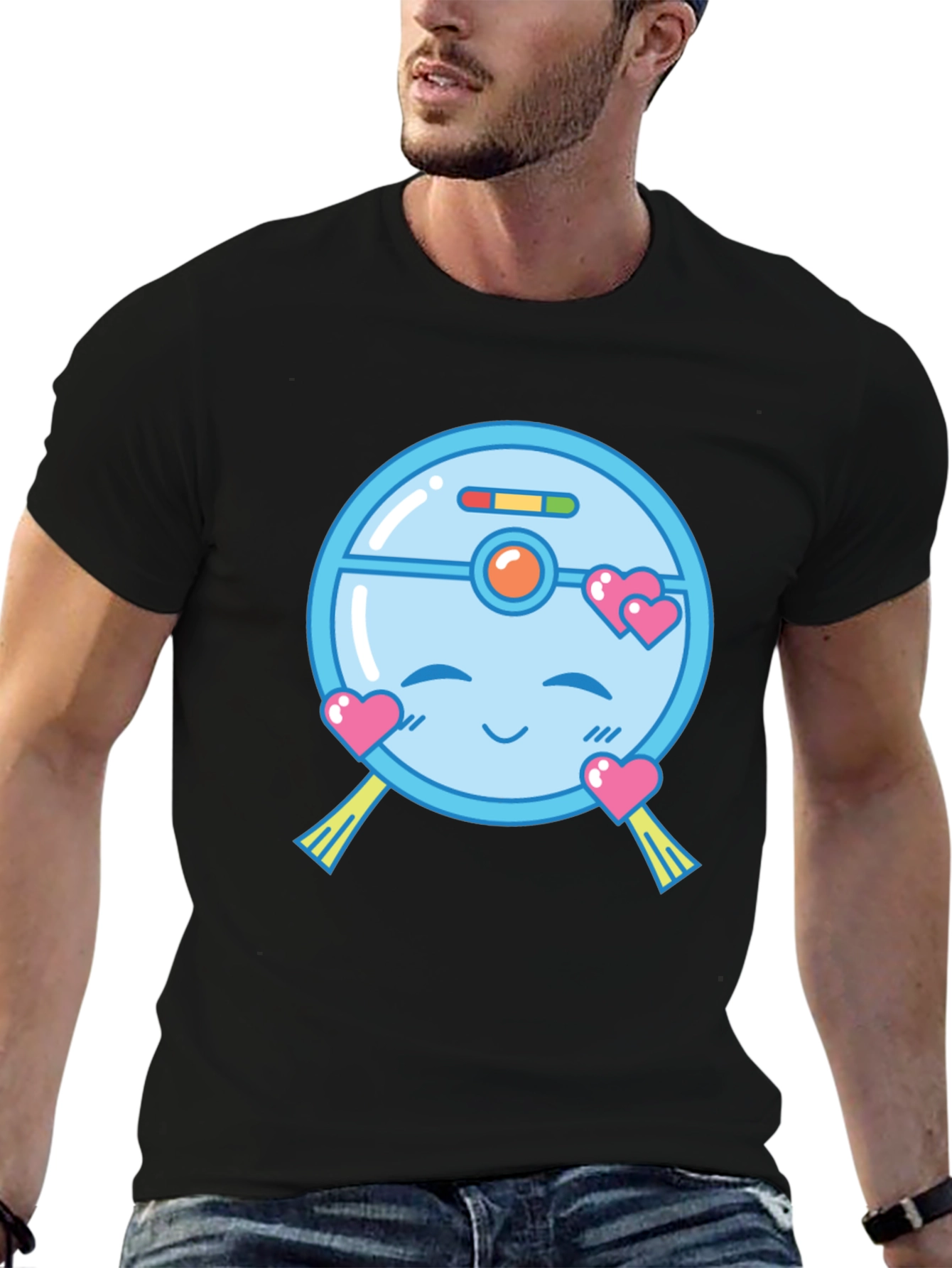 Cute Robot Vacuum Valentines Day T-Shirt