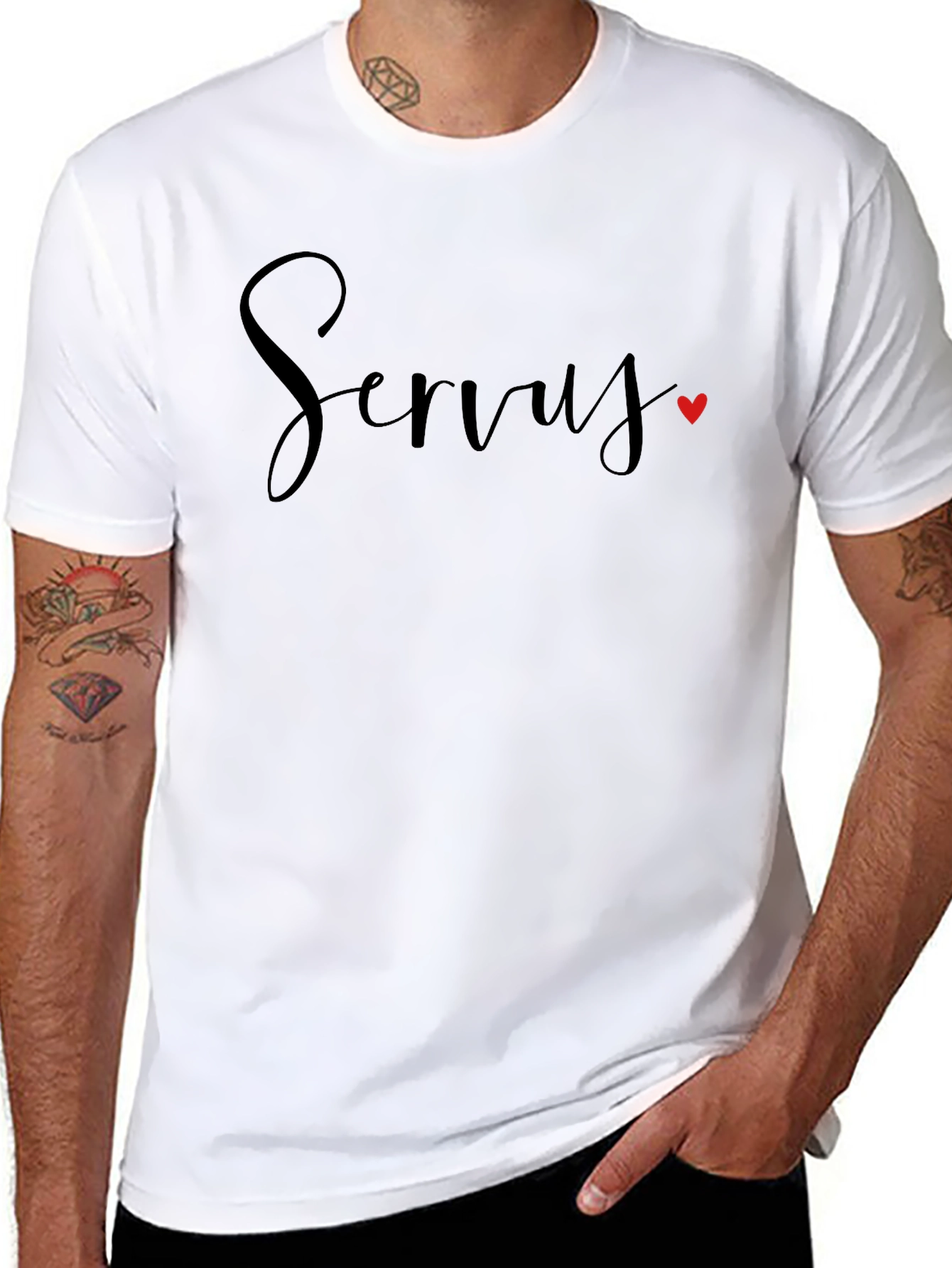 Servus Heart Tee - Stylish Black T-Shirt