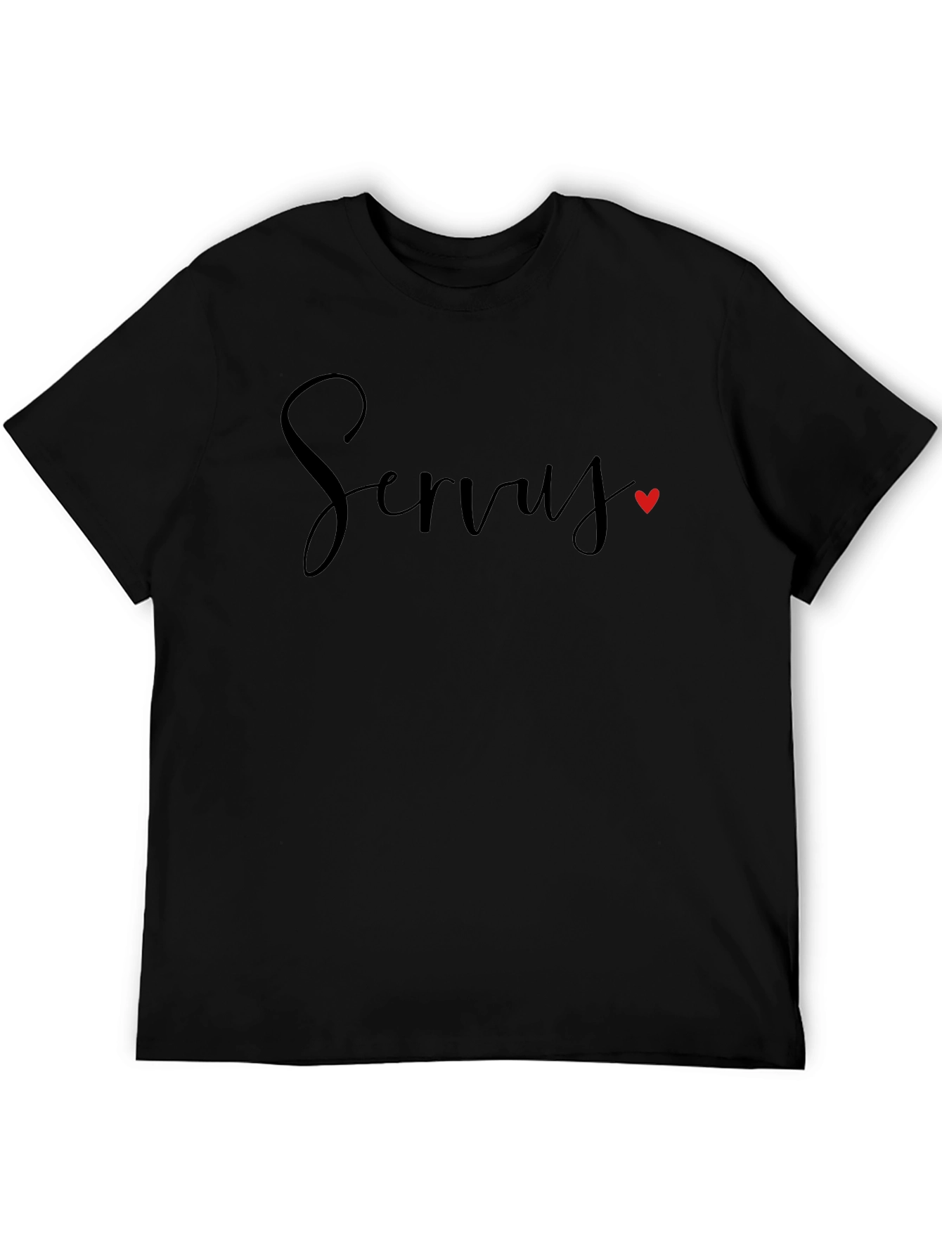 Servus Heart Tee - Stylish Black T-Shirt