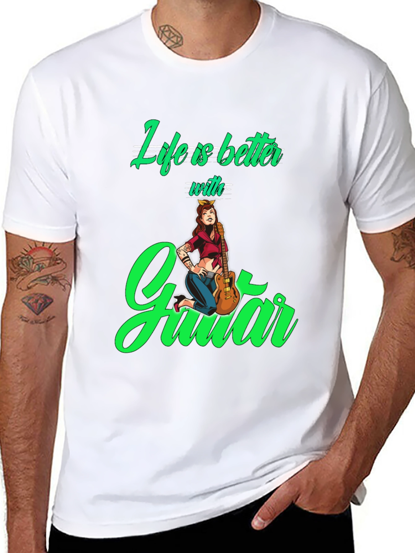 Life is Better with Guitar Black T-Shirt