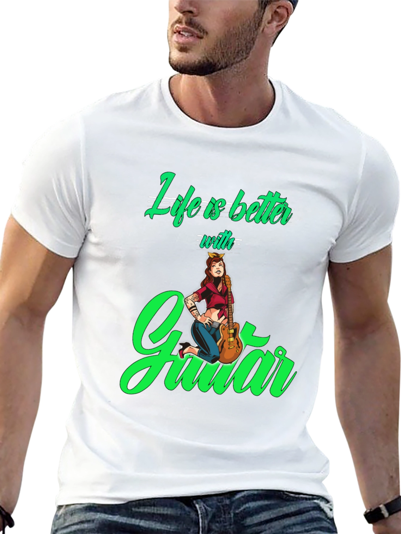Life is Better with Guitar Black T-Shirt