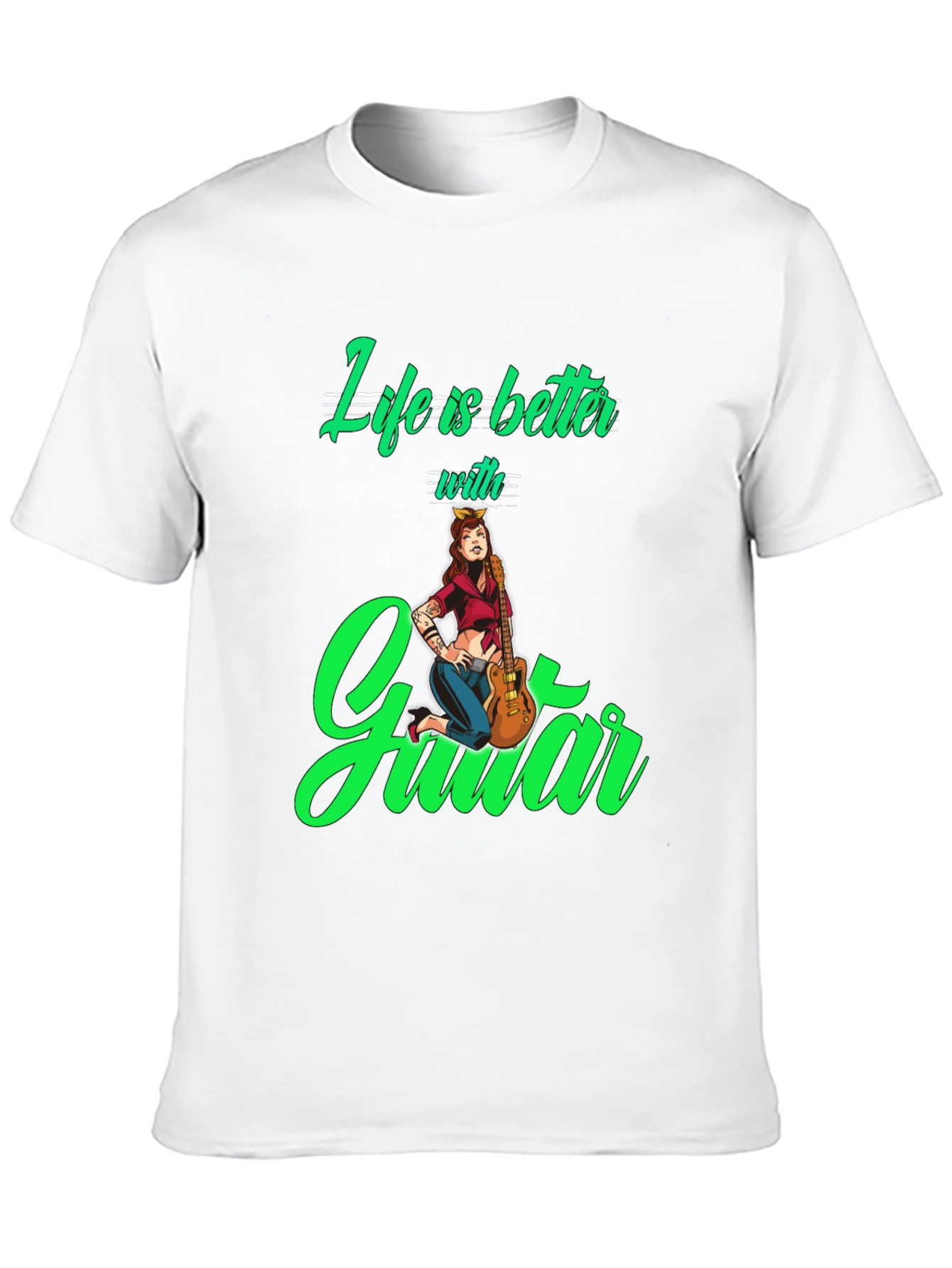 Life is Better with Guitar Black T-Shirt