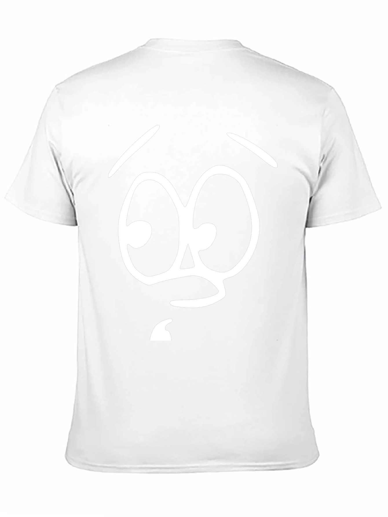 Funny Cartoon Face Graphic Tee - Black Cotton T-Shirt