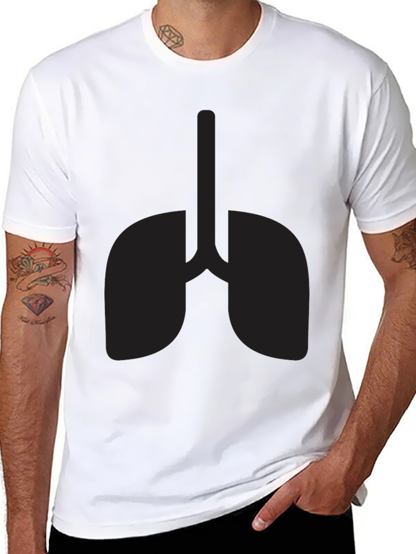 Lungs Graphic Black Tee - Breathe Easy Style