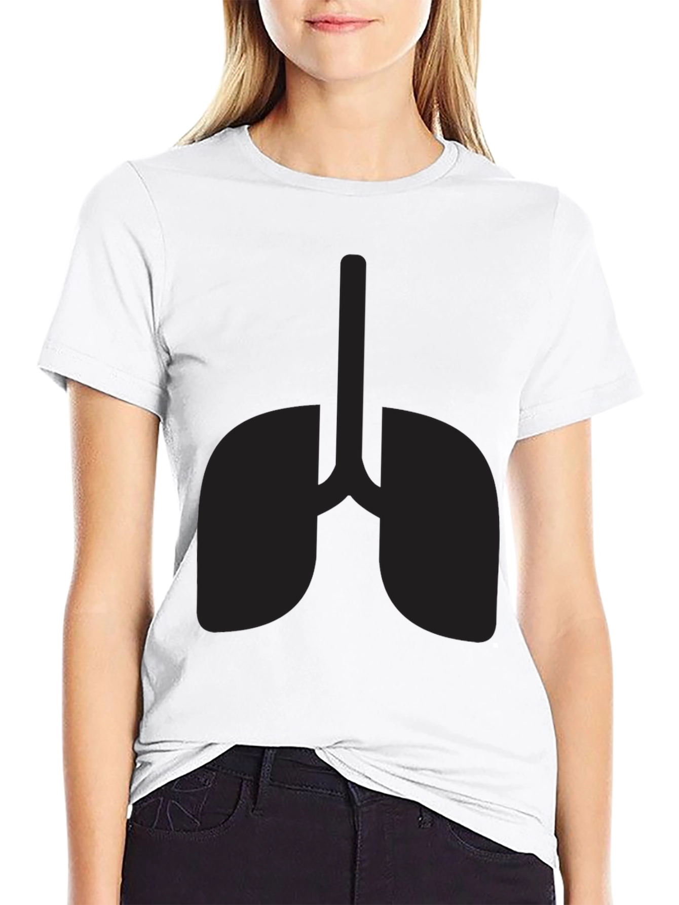 Lungs Graphic Black Tee - Breathe Easy Style