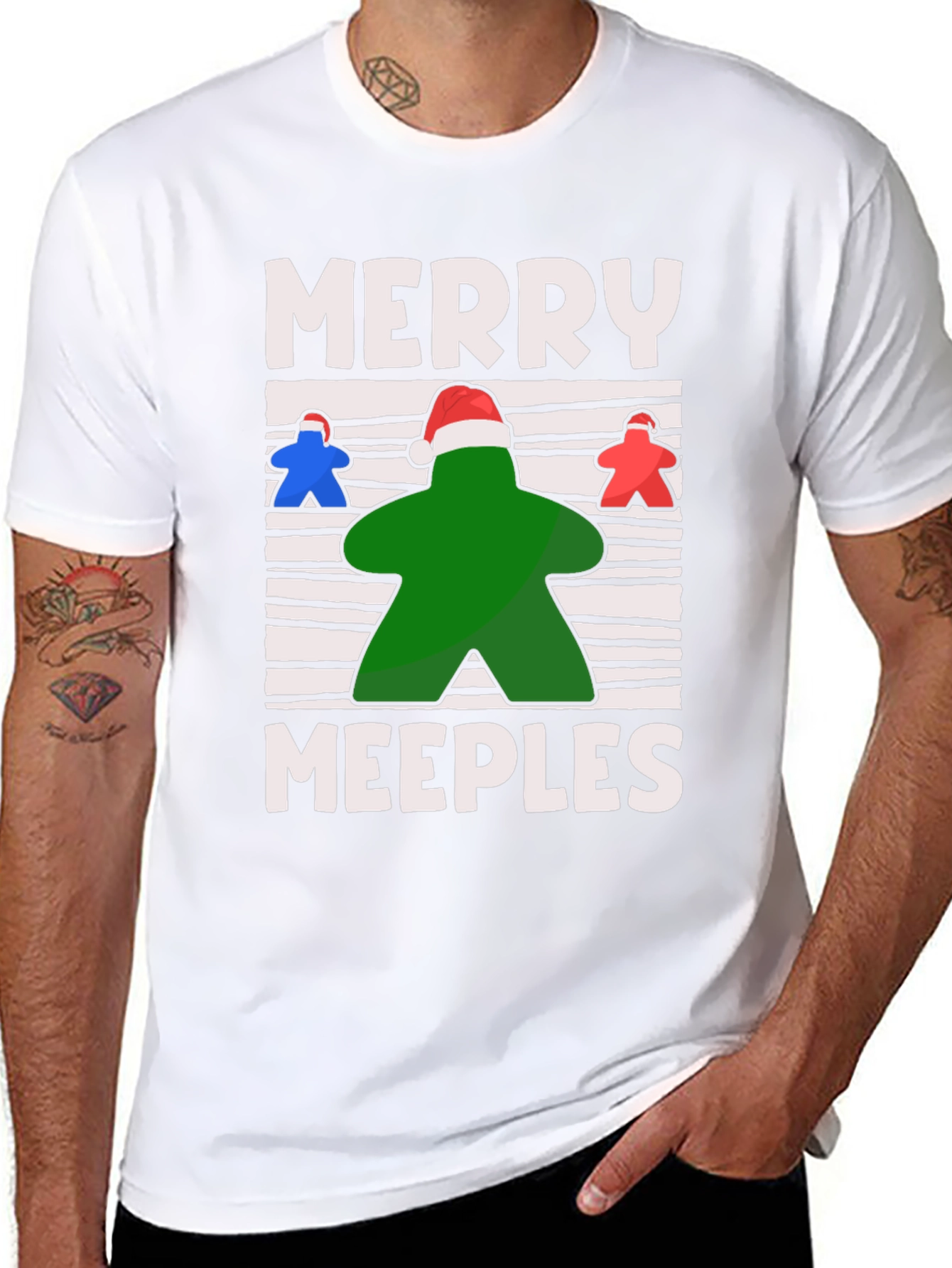 Merry Meeples Christmas Board Game T-Shirt