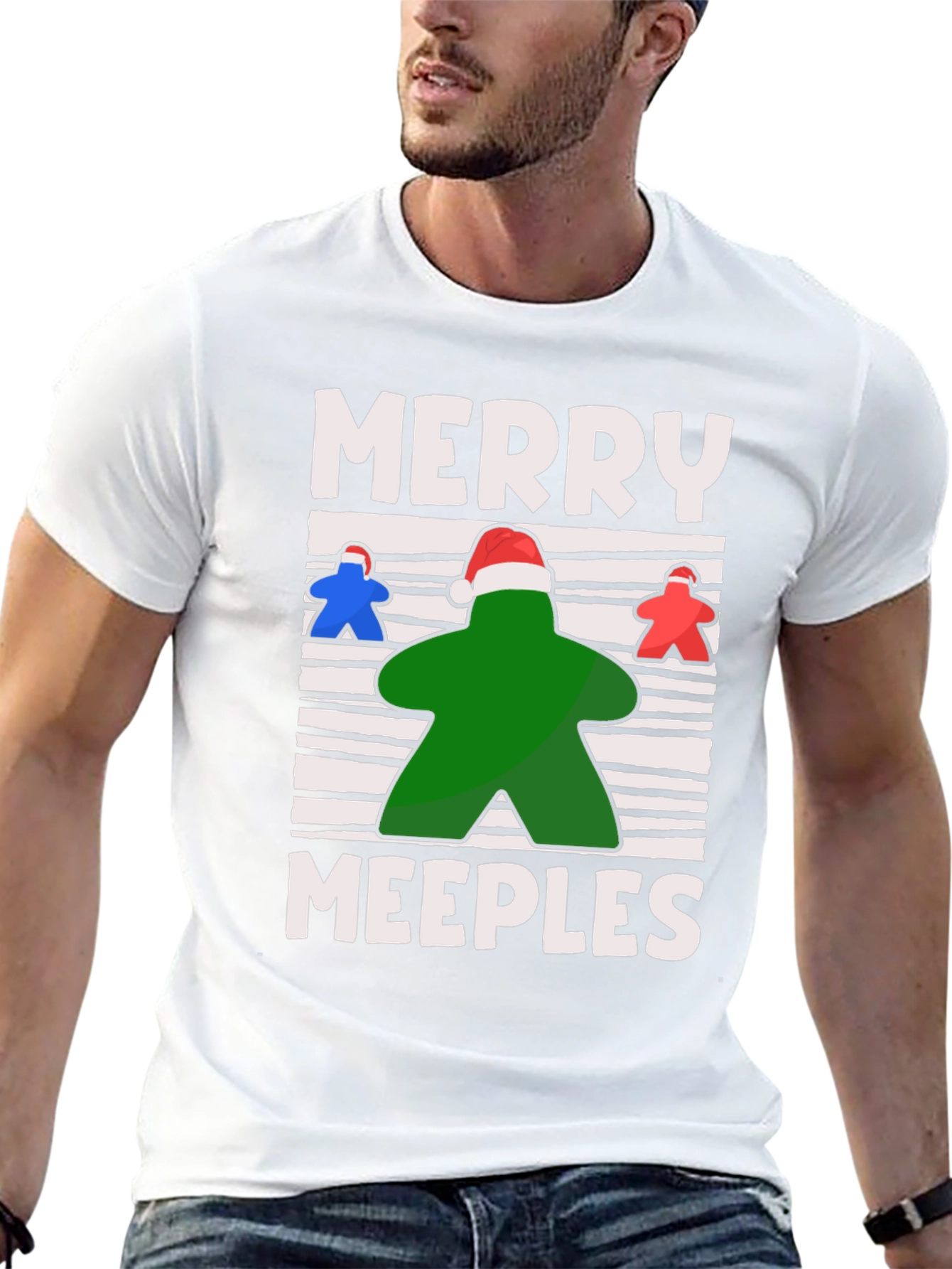 Merry Meeples Christmas Board Game T-Shirt