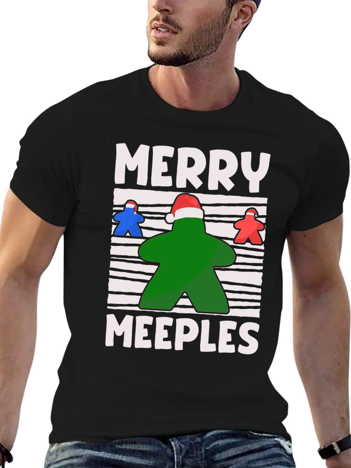 Merry Meeples Christmas Board Game T-Shirt