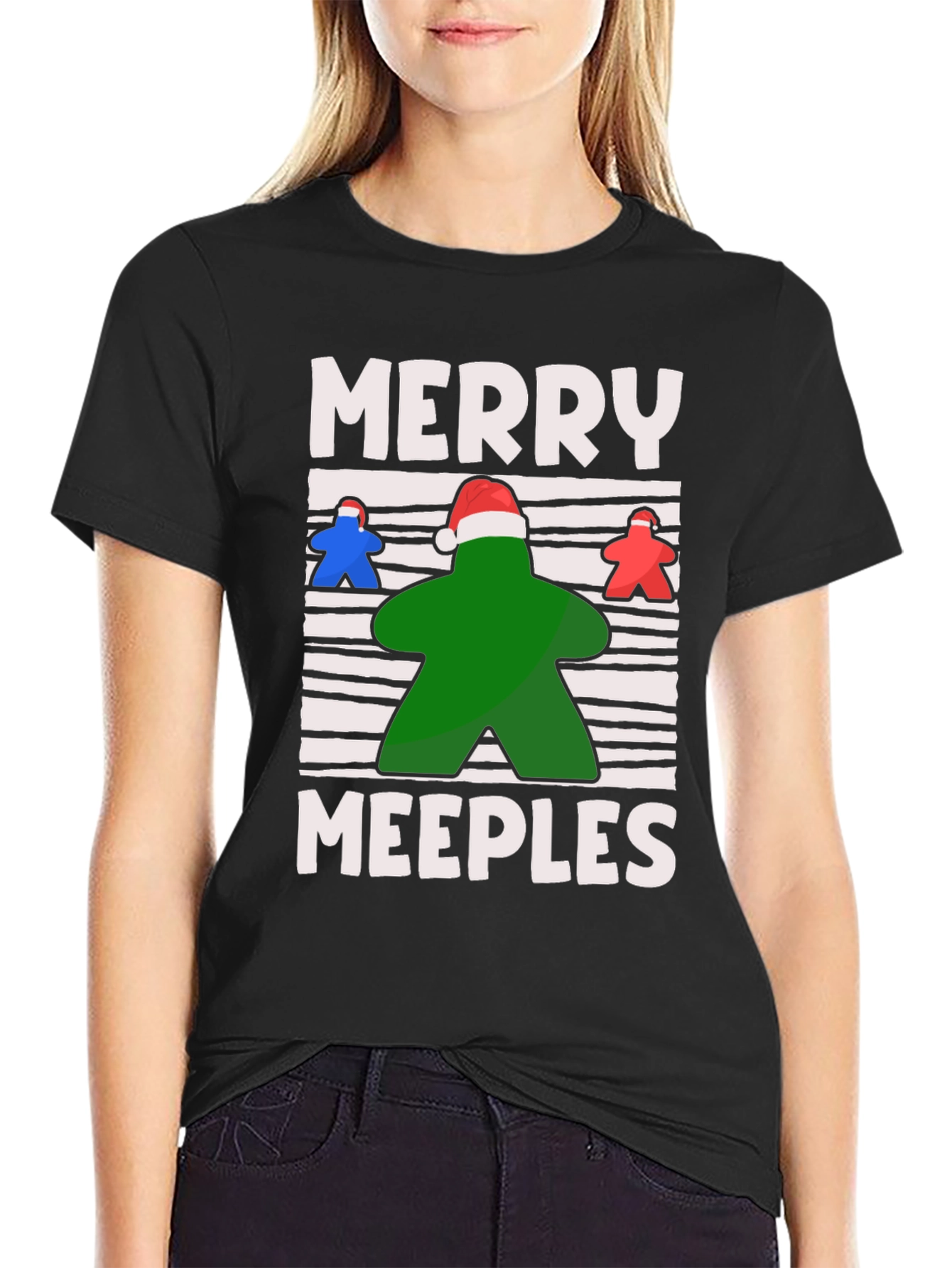 Merry Meeples Christmas Board Game T-Shirt