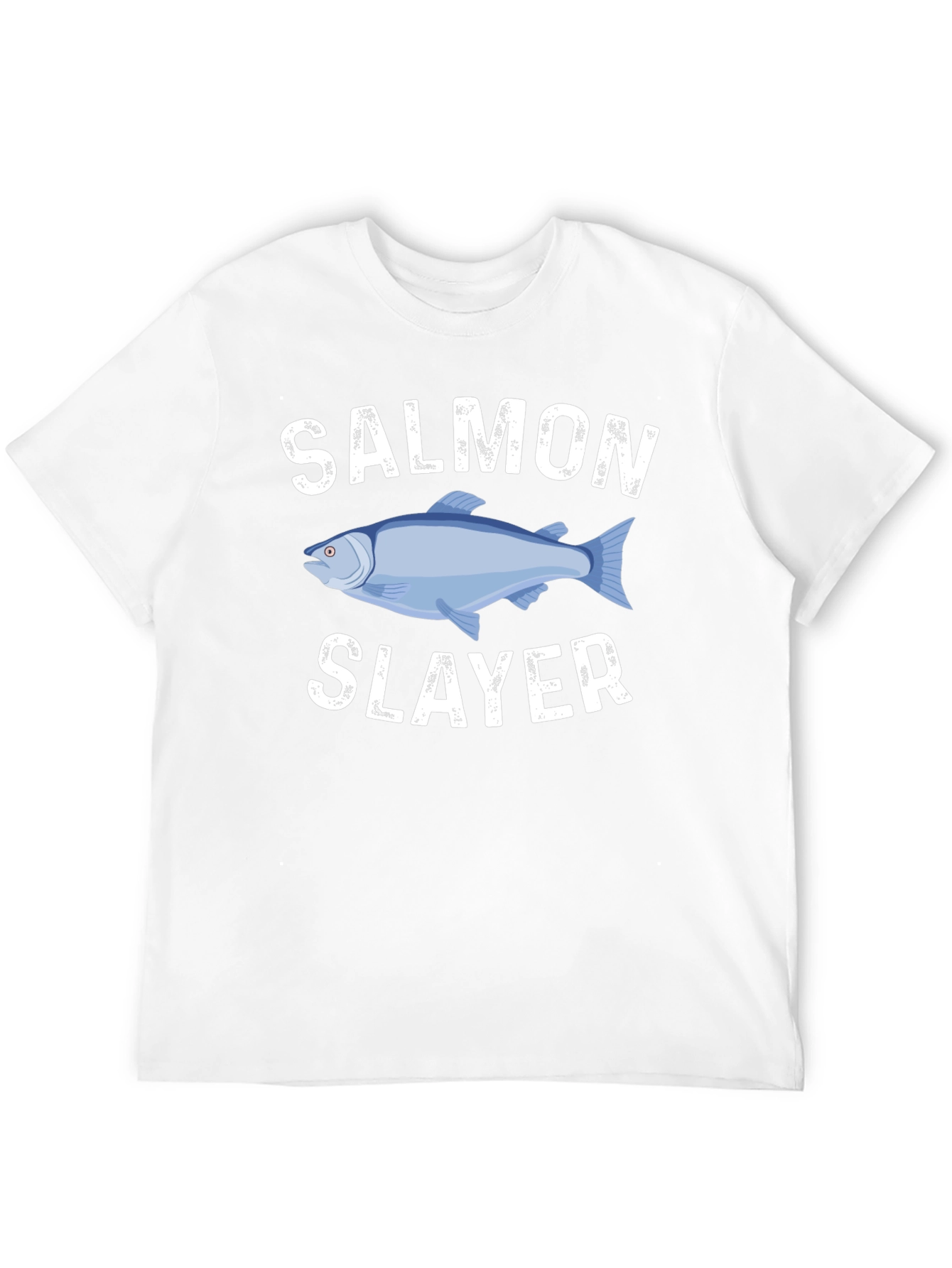 Salmon Slayer Graphic Tee - Fishing Humor T-Shirt