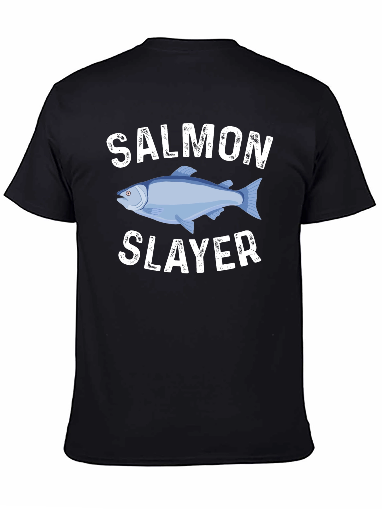 Salmon Slayer Graphic Tee - Fishing Humor T-Shirt