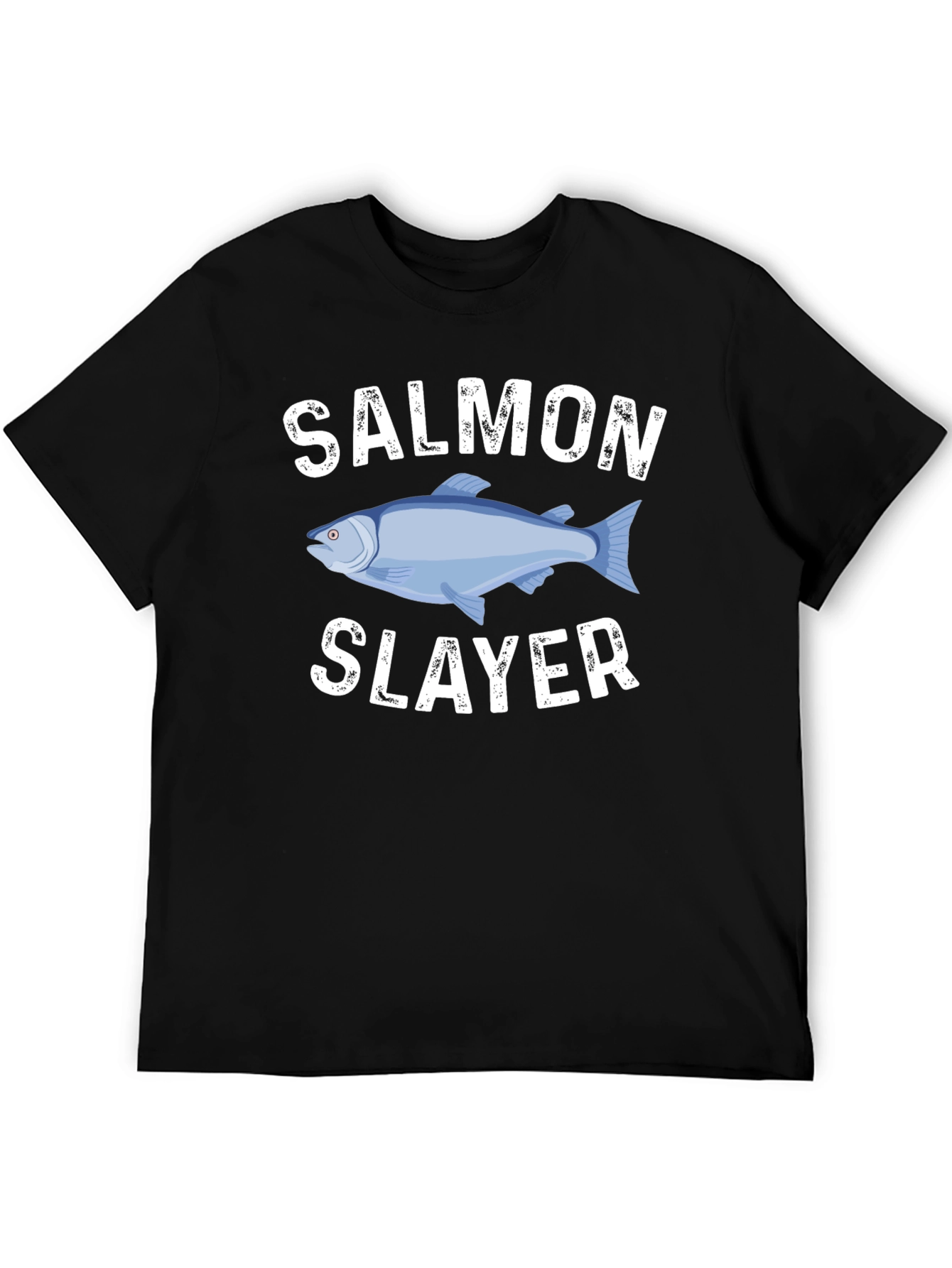 Salmon Slayer Graphic Tee - Fishing Humor T-Shirt
