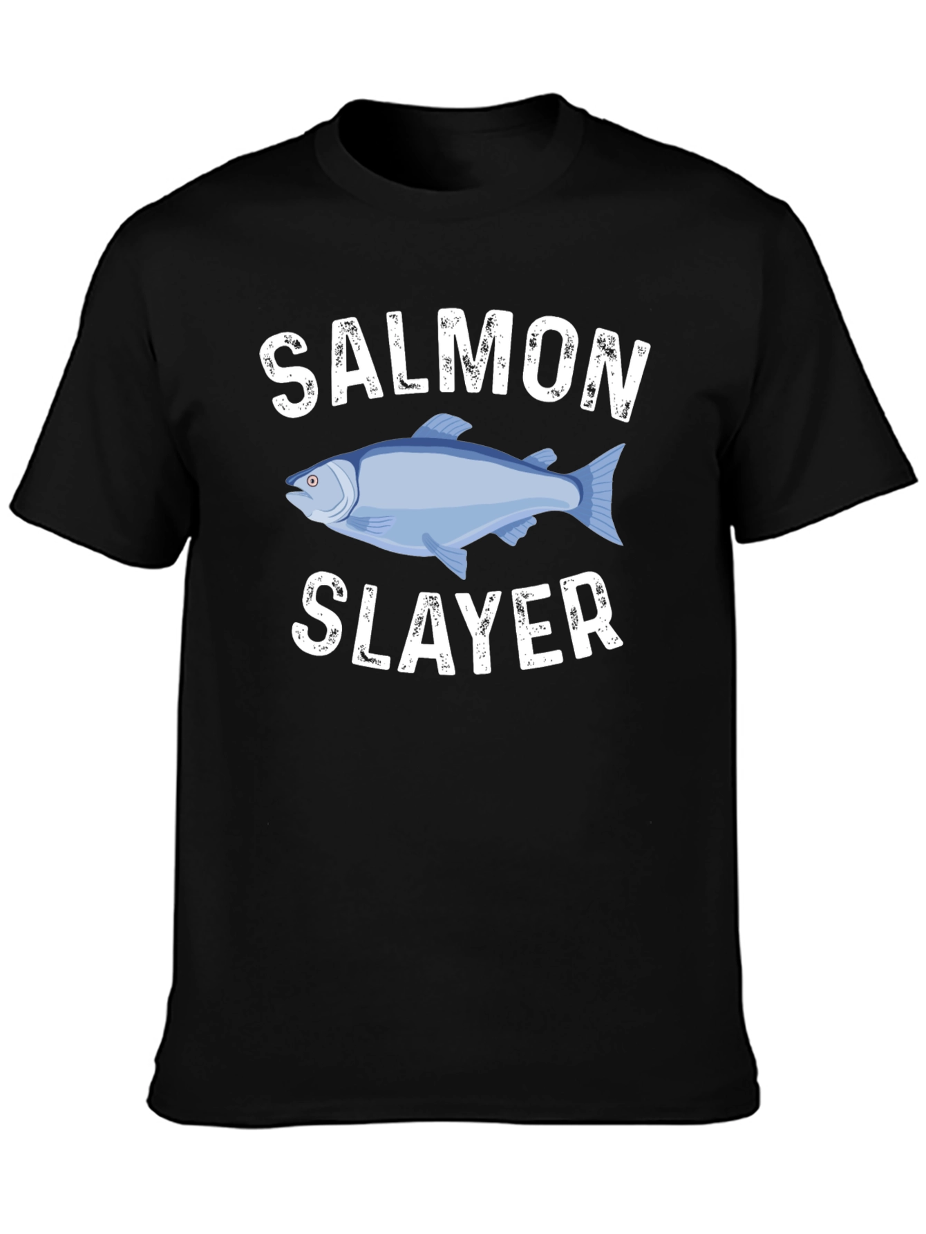 Salmon Slayer Graphic Tee - Fishing Humor T-Shirt