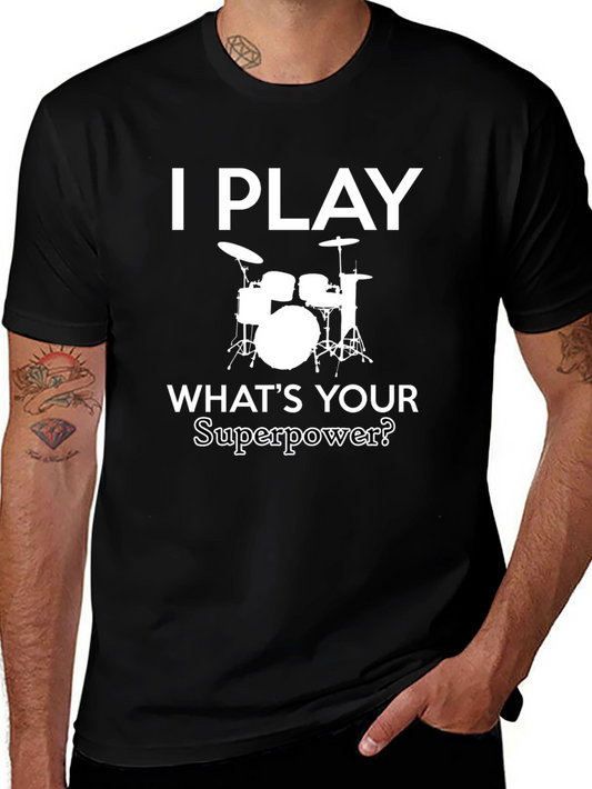 Drummer Superpower Black T-Shirt