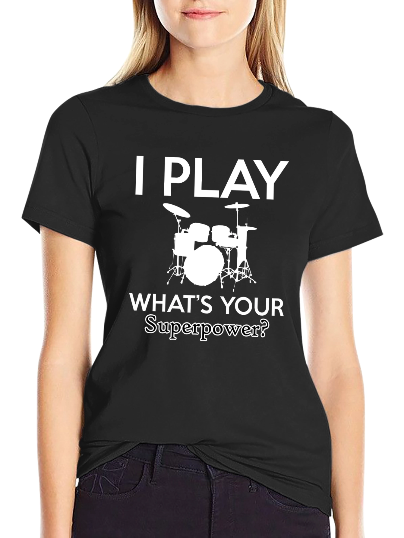 Drummer Superpower Black T-Shirt