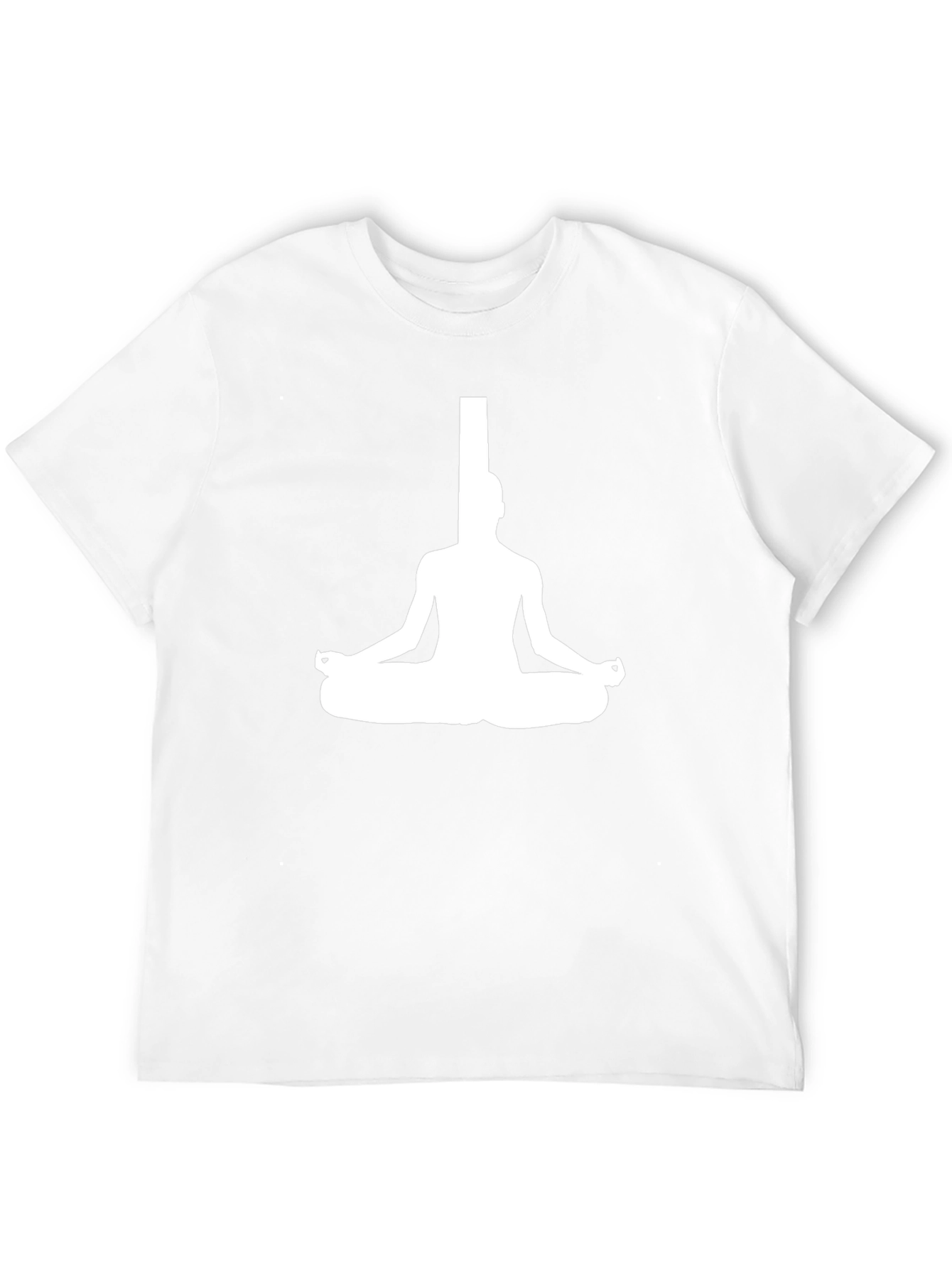 Meditating Man Graphic Tee - Black Cotton Blend T-Shirt