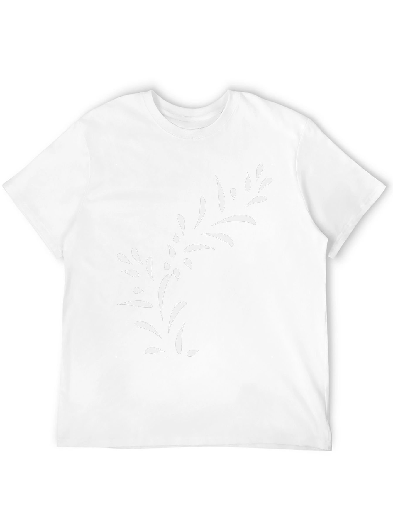 Black T-Shirt with White Floral Design
