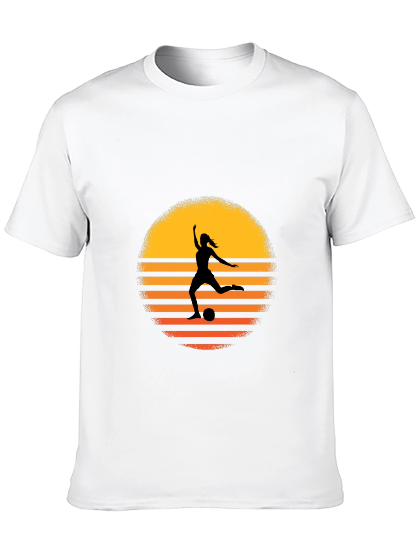 Sunset Soccer Silhouette Graphic Tee