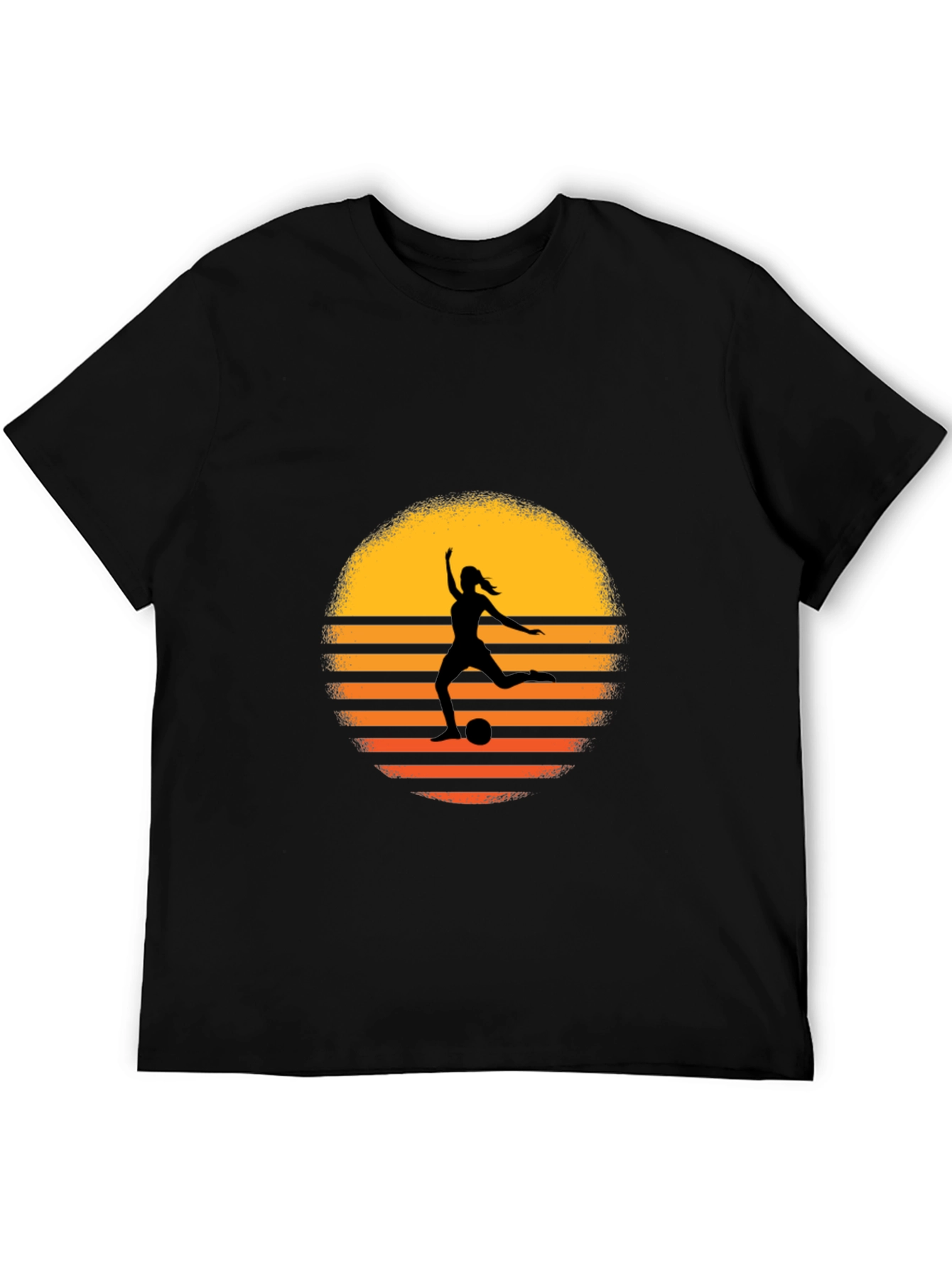 Sunset Soccer Silhouette Graphic Tee