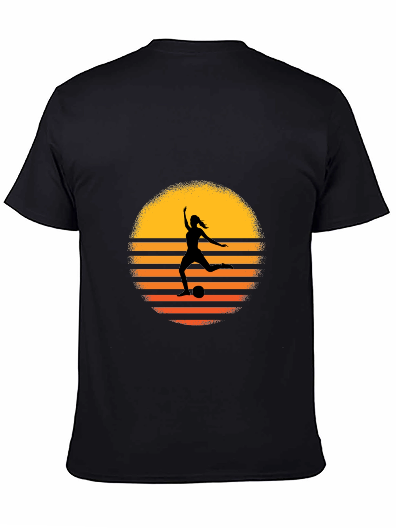 Sunset Soccer Silhouette Graphic Tee