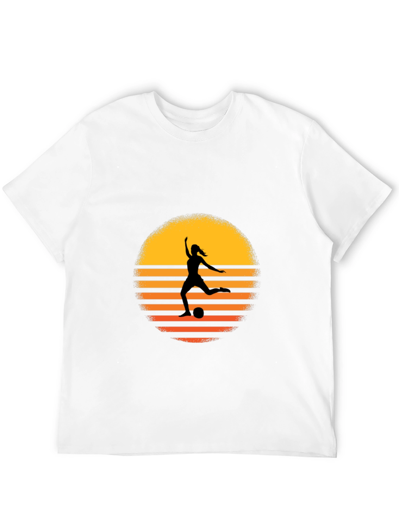 Sunset Soccer Silhouette Graphic Tee