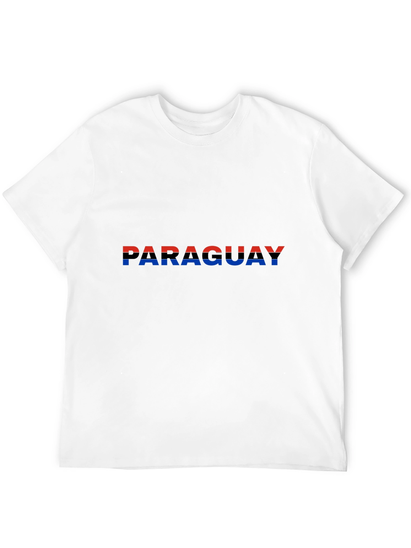 Paraguay Flag Graphic Tee - Black Cotton T-Shirt