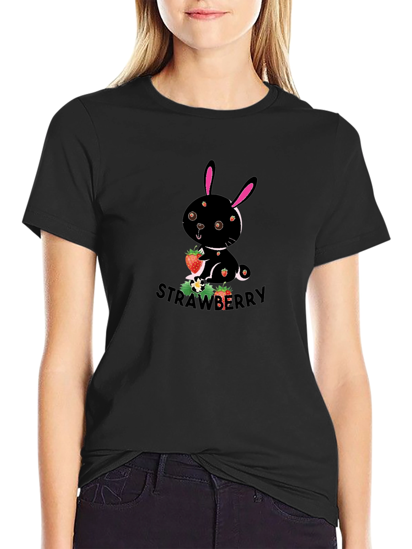 Strawberry Bunny Graphic T-Shirt