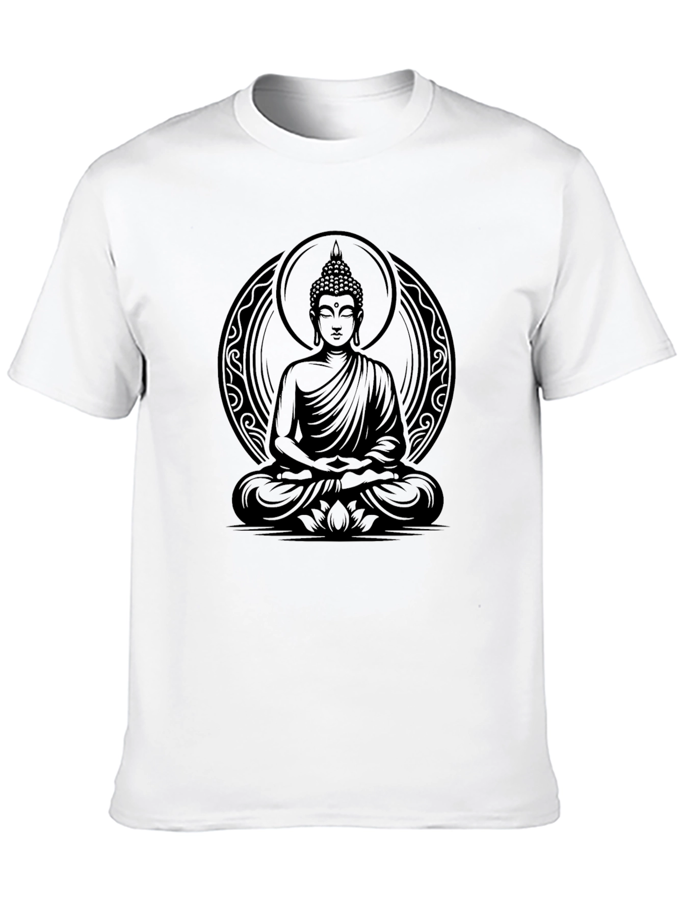 Buddha Graphic Print Black T-Shirt for Men