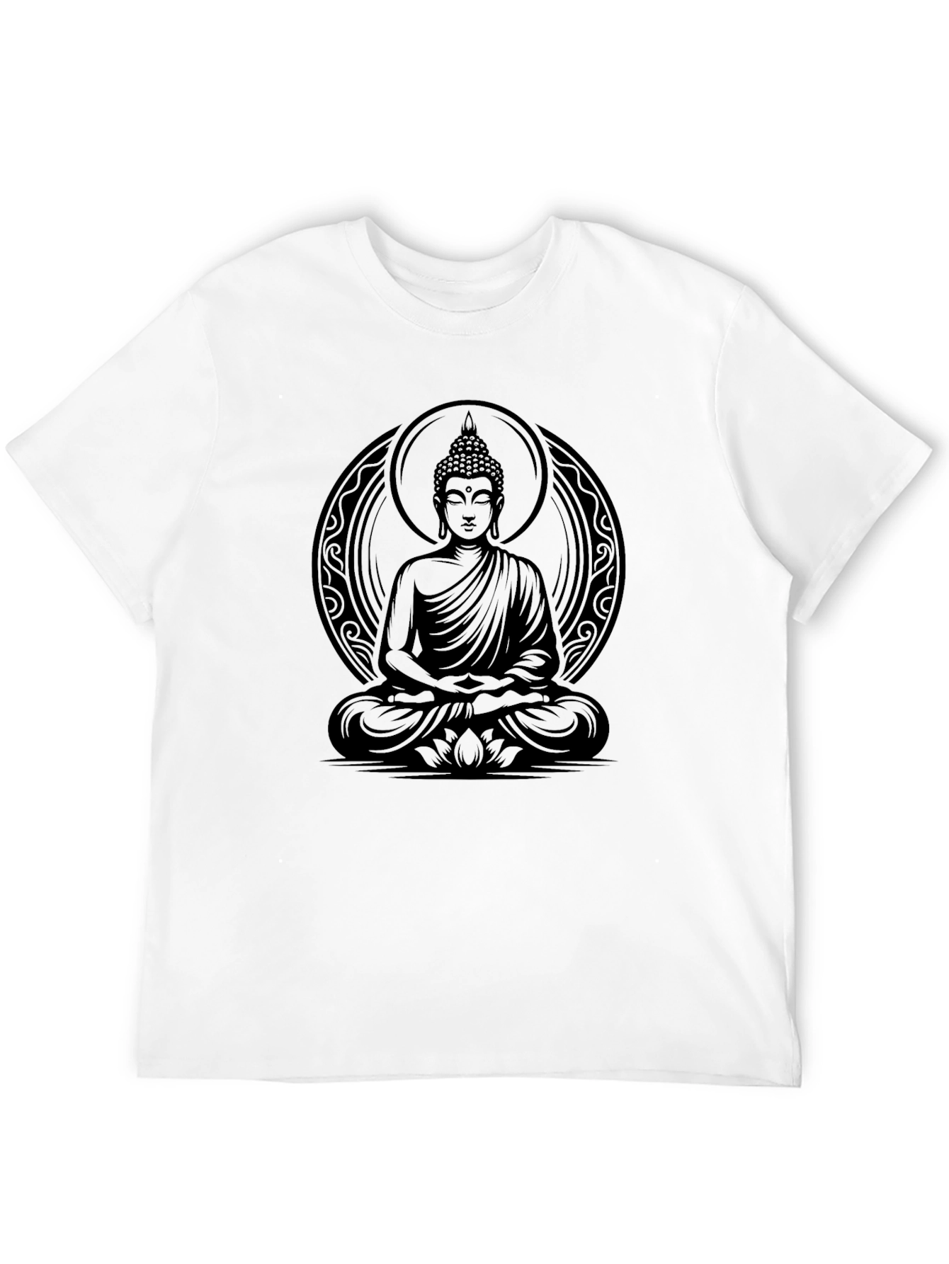 Buddha Graphic Print Black T-Shirt for Men