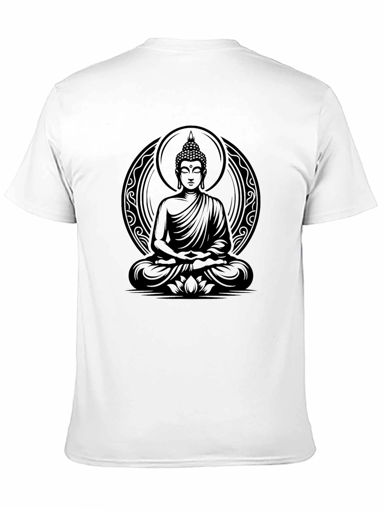 Buddha Graphic Print Black T-Shirt for Men