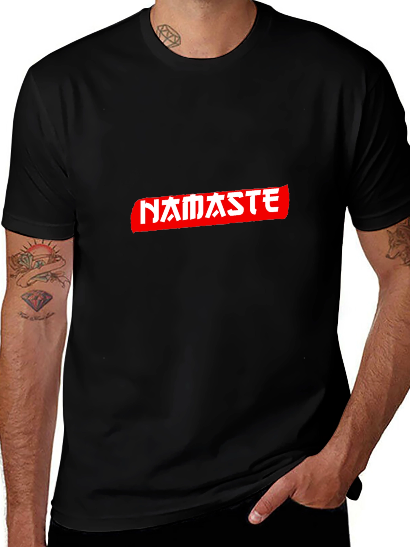 Namaste Graphic Tee - Casual Black T-Shirt
