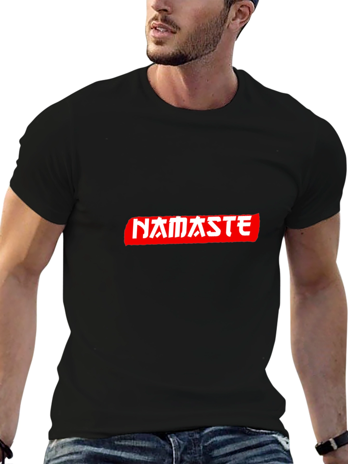 Namaste Graphic Tee - Casual Black T-Shirt