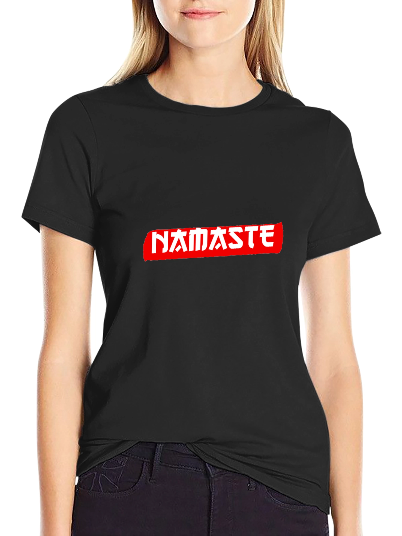 Namaste Graphic Tee - Casual Black T-Shirt