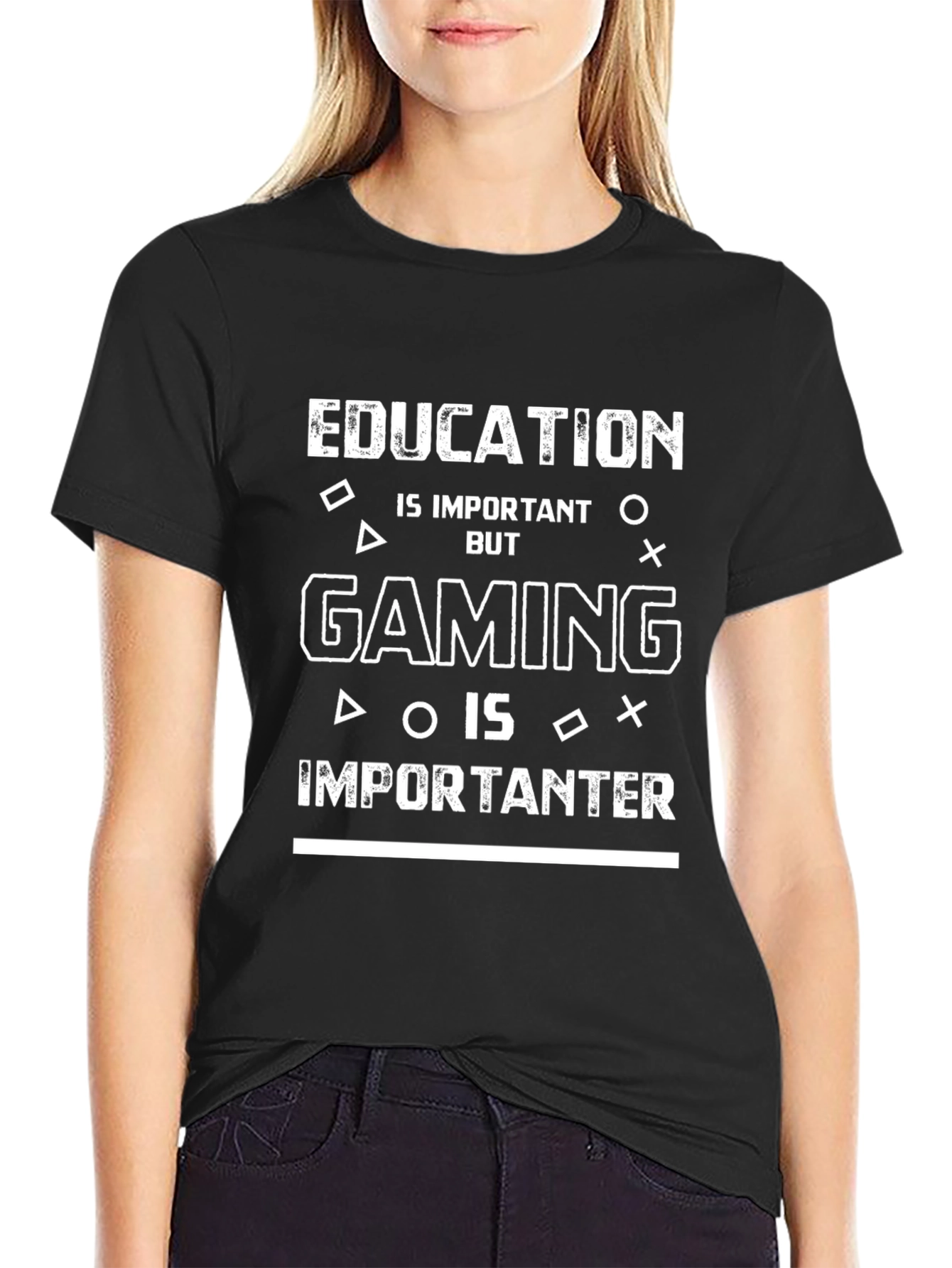 Education vs Gaming T-Shirt - Gamers Tee