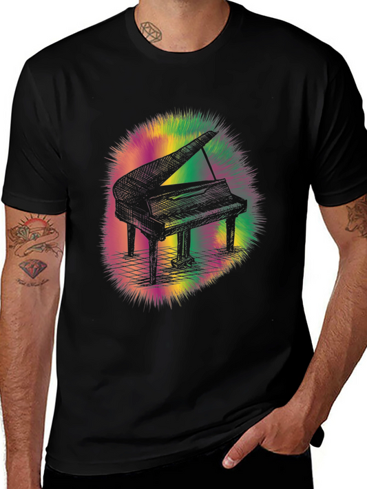 Piano Graphic Tee - Mens Black T-Shirt